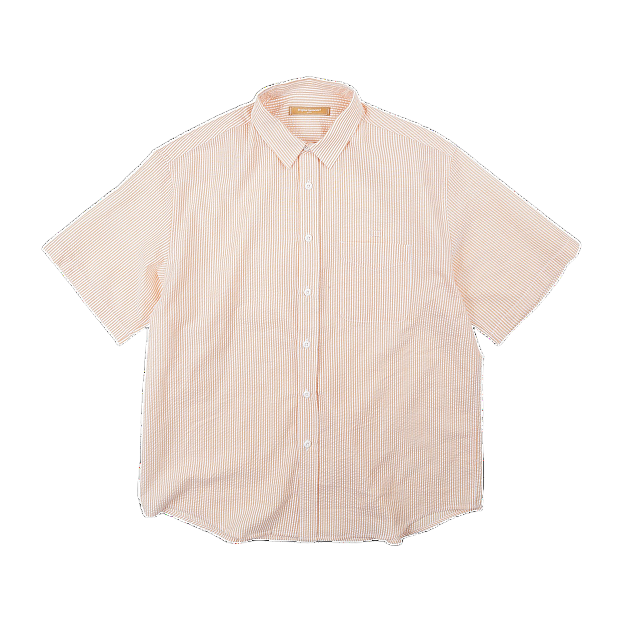 OG Stripe Seersucker Half Shirt - Orange
