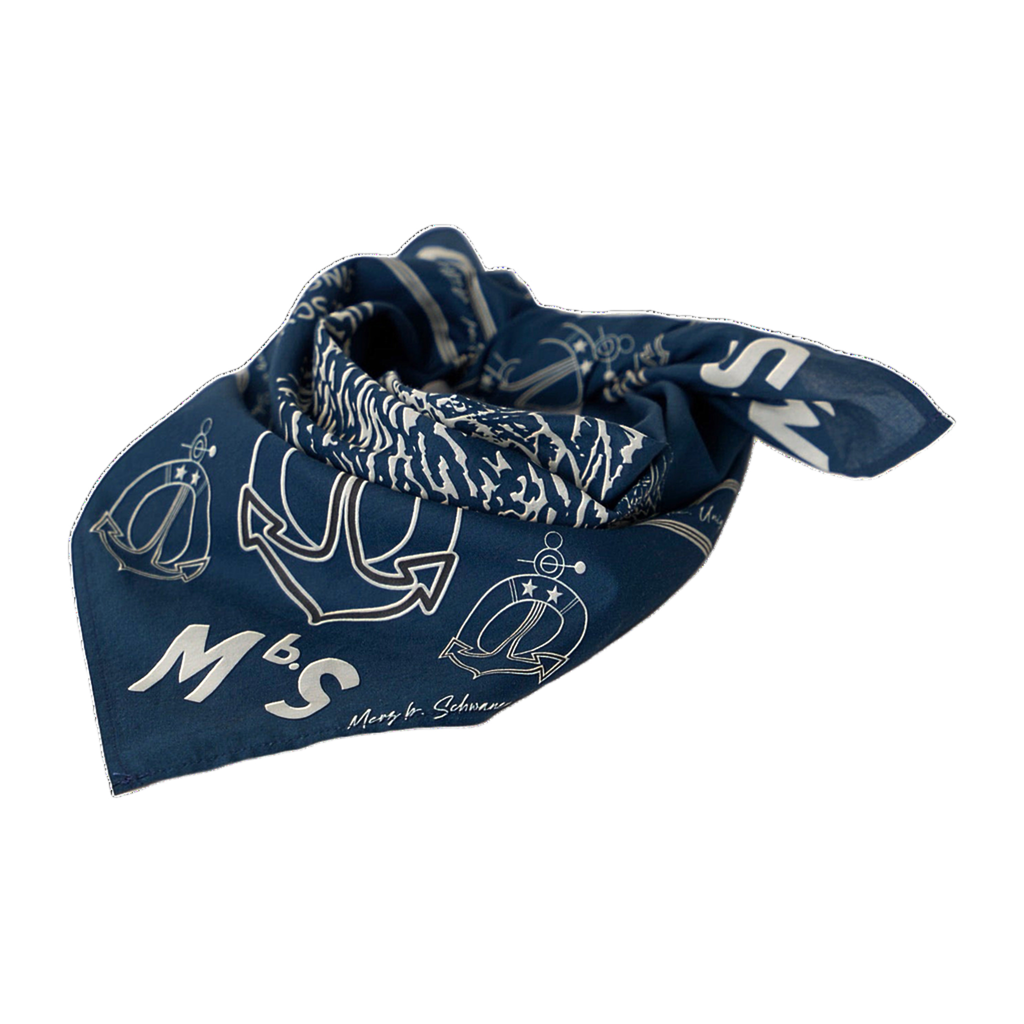 MBS Logo Lightweight Cotton Poplin Banadana - Ink Blue