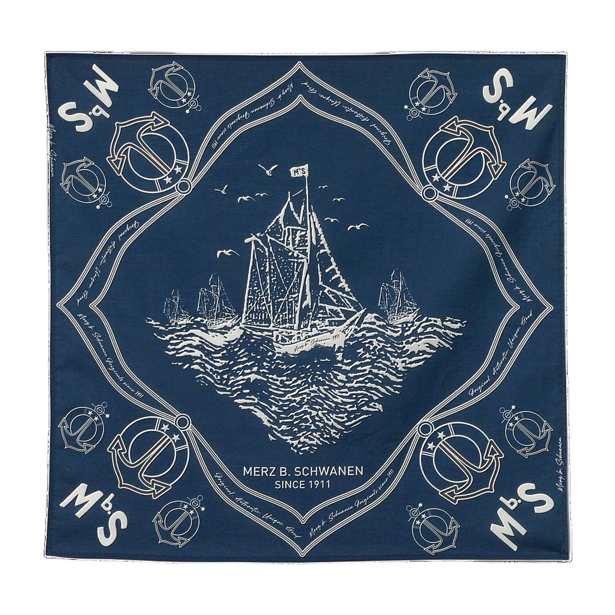 MBS Logo Lightweight Cotton Poplin Banadana - Ink Blue