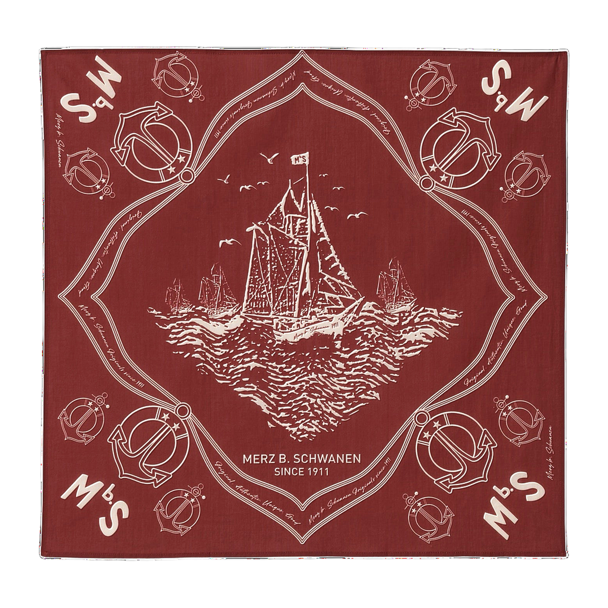 MBS Logo Lightweight Cotton Poplin Banadana - Chestnut