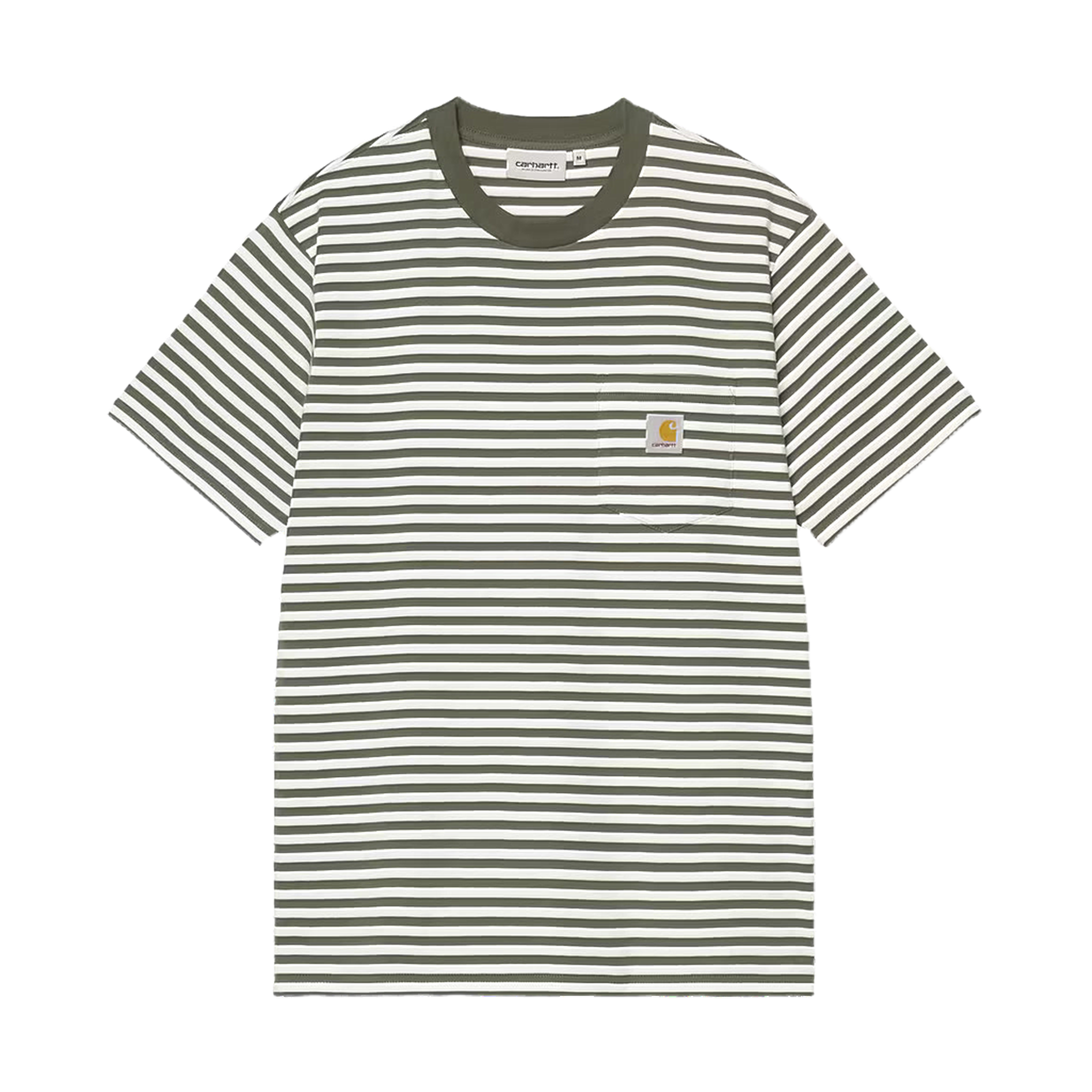 S/S Ezra Pocket T-Shirt - Ezra Stripe, Leaf/Wax