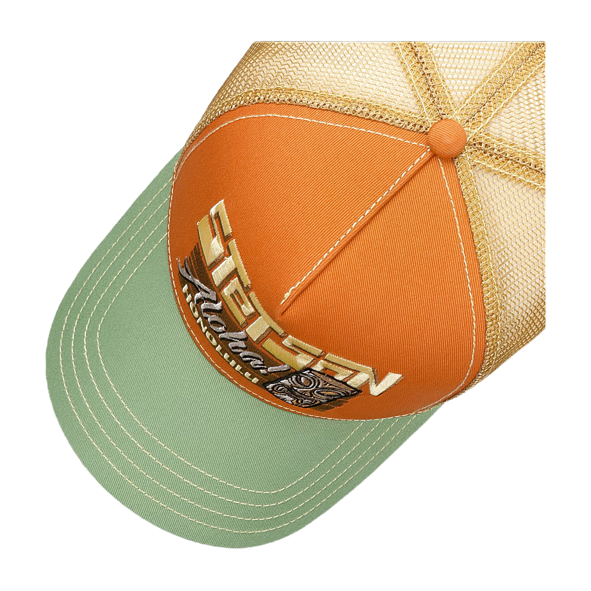 Aloha Honolulu Trucker Cap - Orange