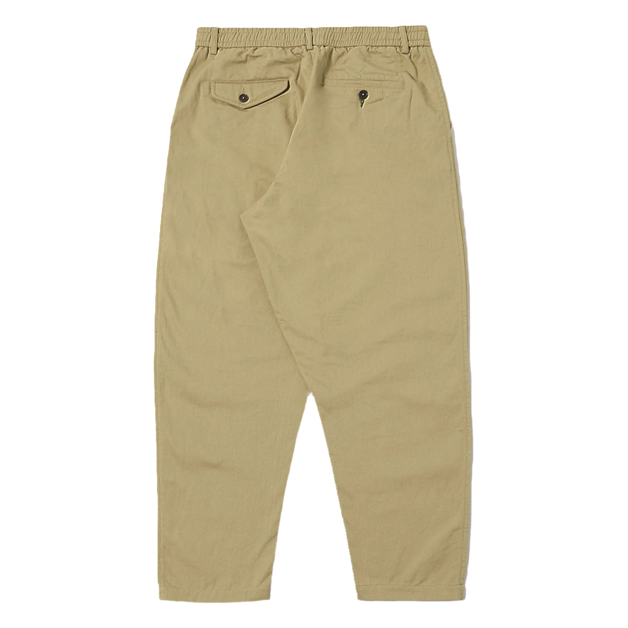 Twill Pleated Track Pant - Sand