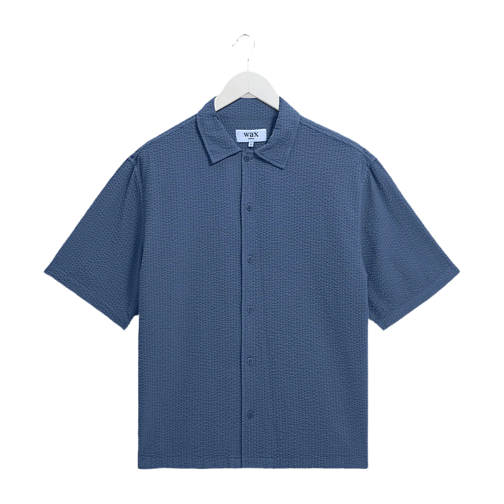 Keats S/S Shirt - Seersucker - Blue