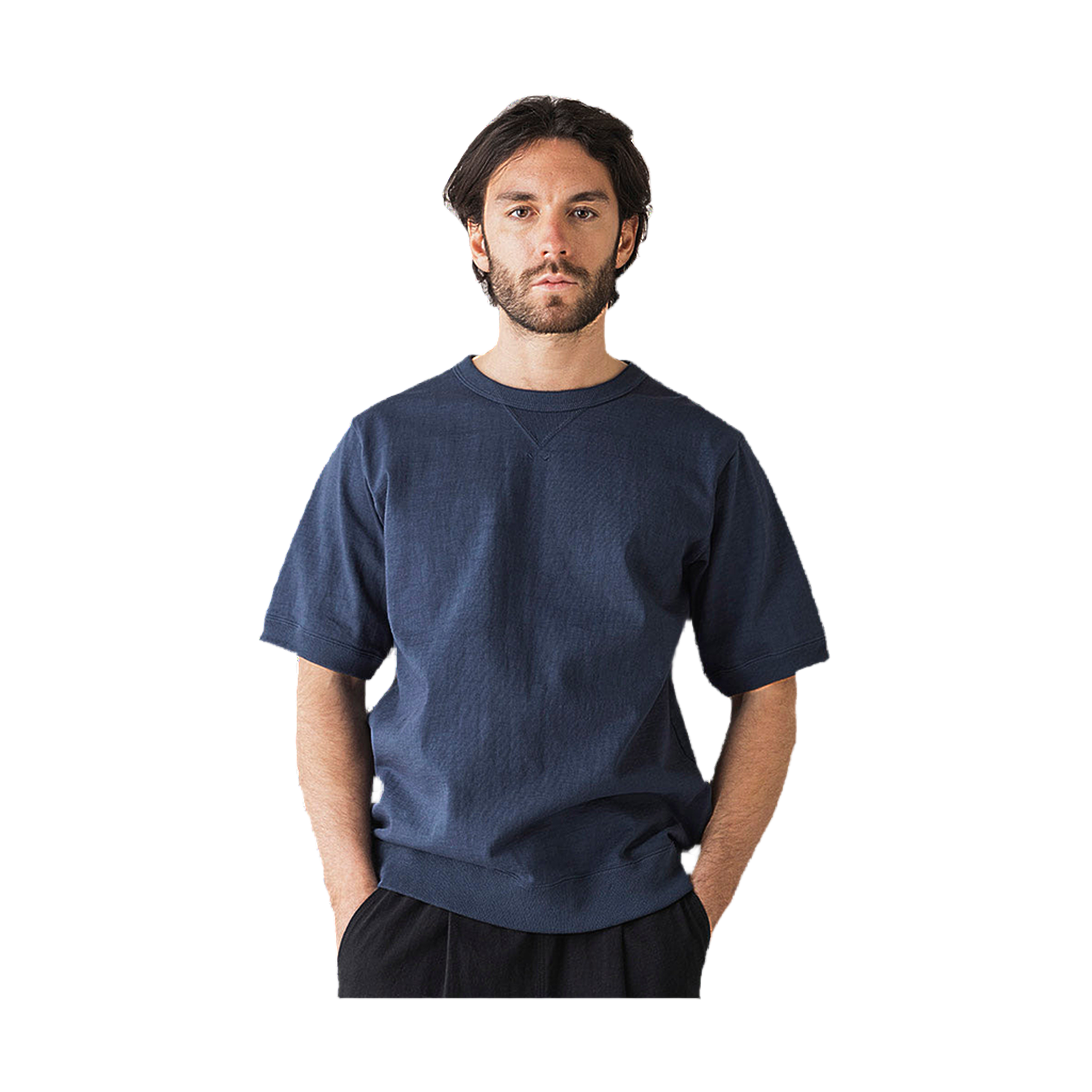 Dotsume Rib T-Shirt - Steel Blue