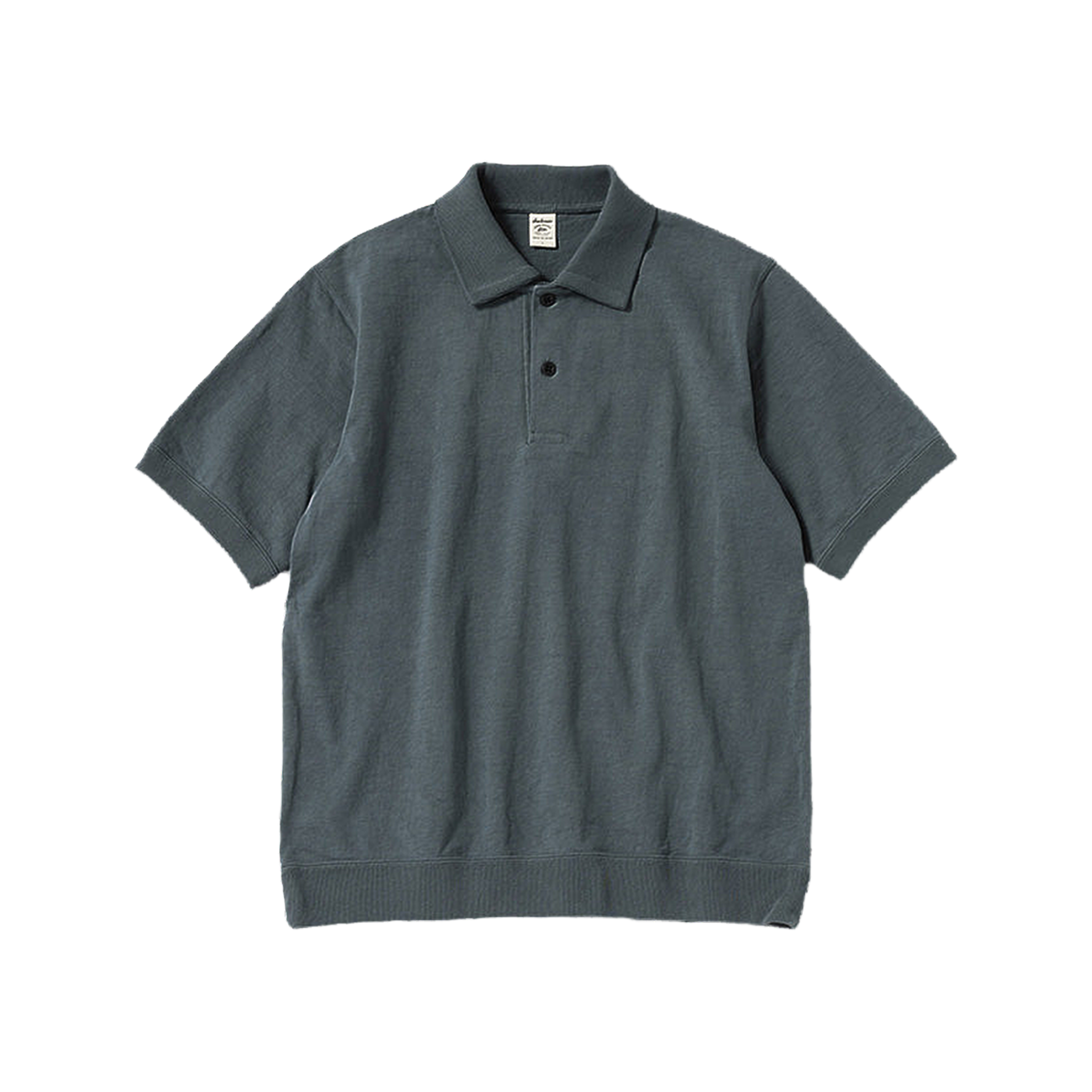 Dotsume Rib Polo - Cloudy Green