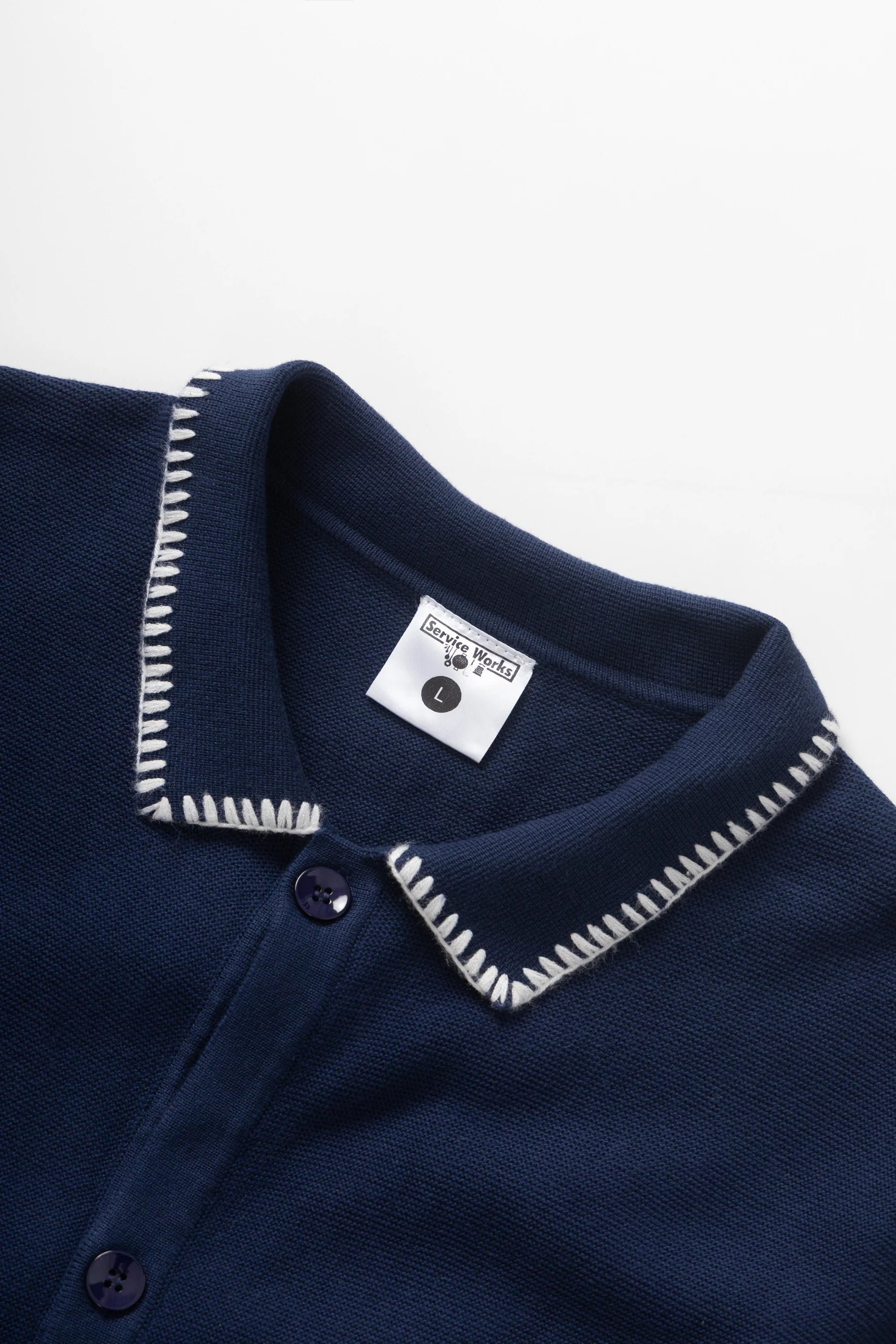 Blanket Stitch Knit - Navy