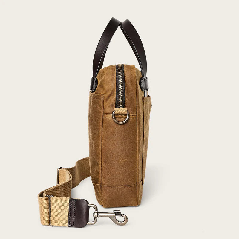 Tin Cloth Compact Briefcase - Dark Tan