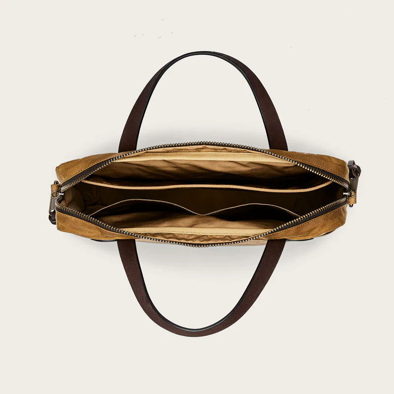 Tin Cloth Compact Briefcase - Dark Tan