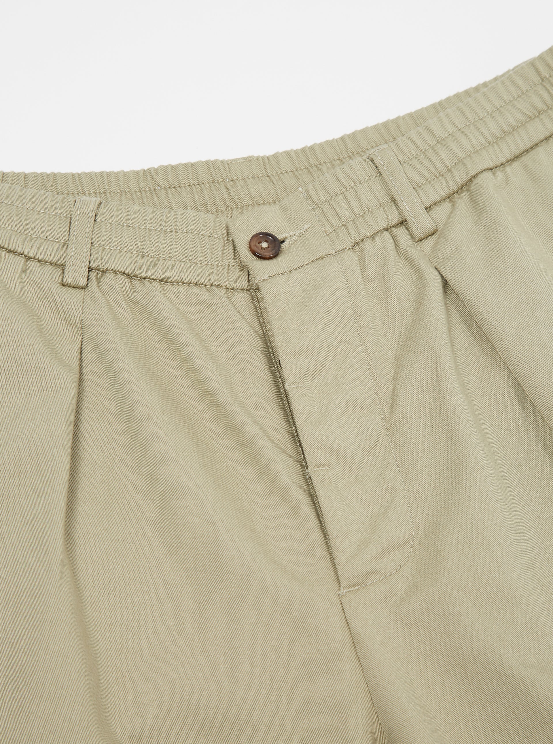 Pleated Track Pant - Stone Twill