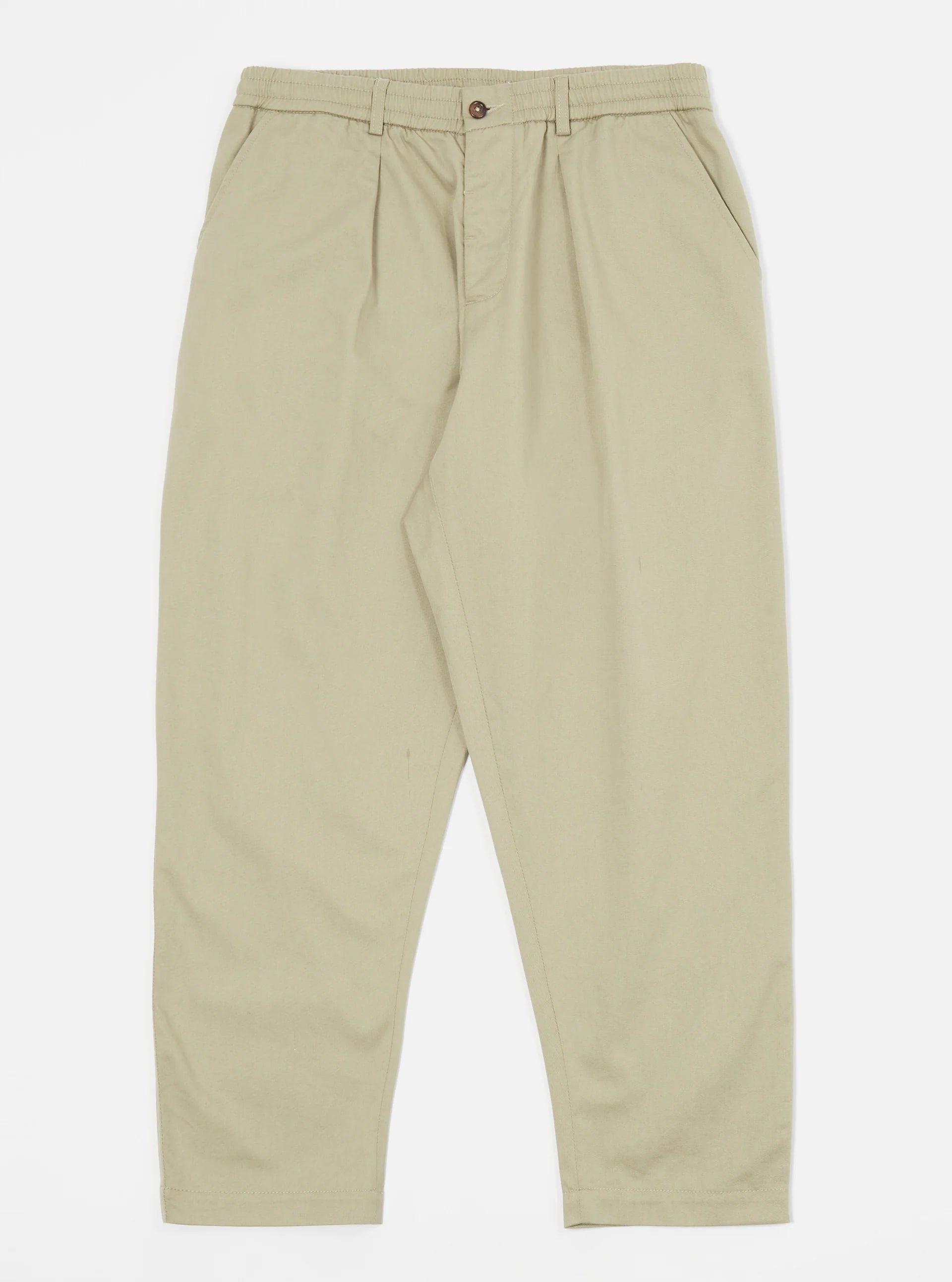 Pleated Track Pant - Stone Twill