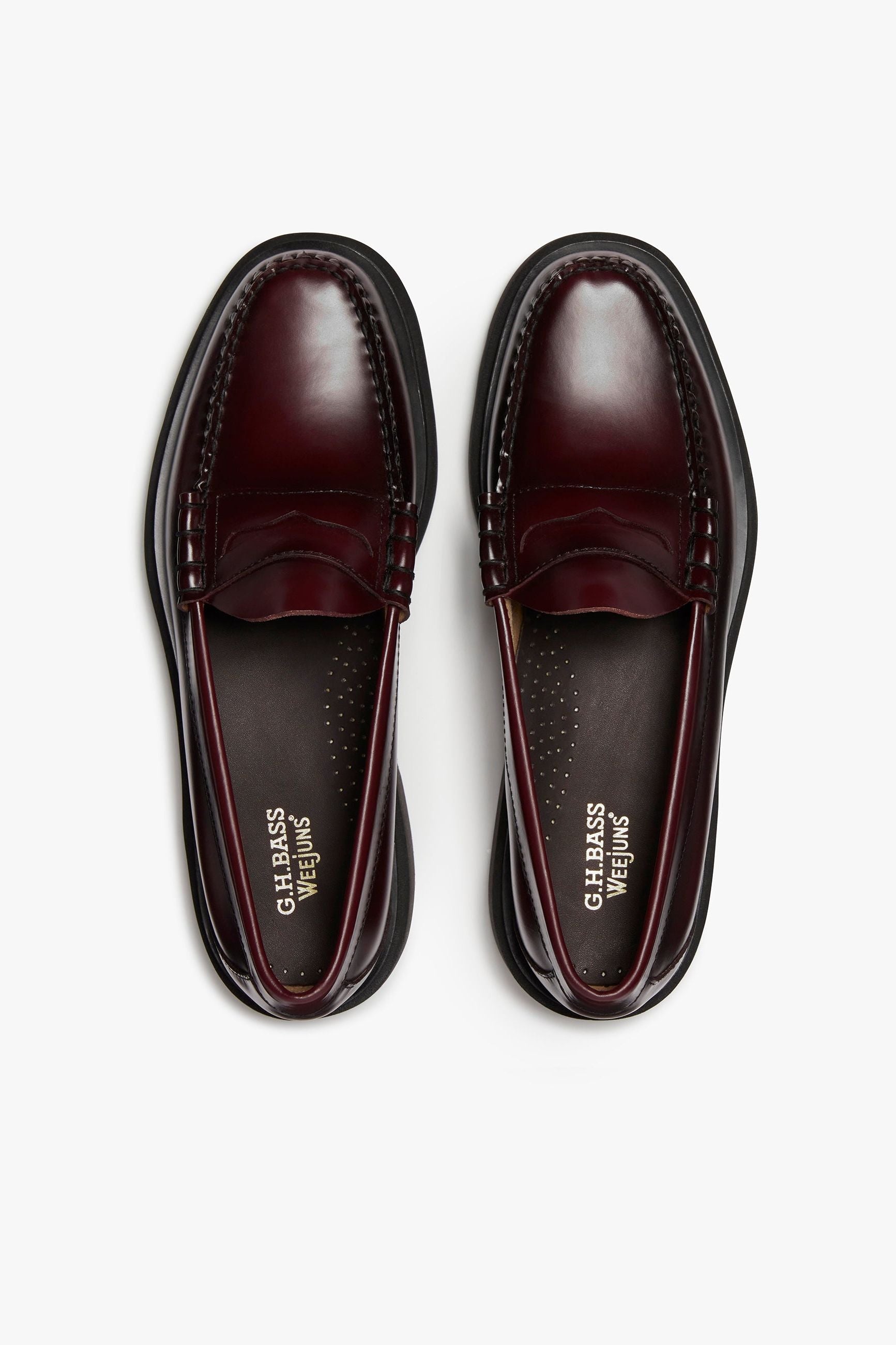 G.H. Bass Weejuns Step Larson Penny Loafers - Wine Leather