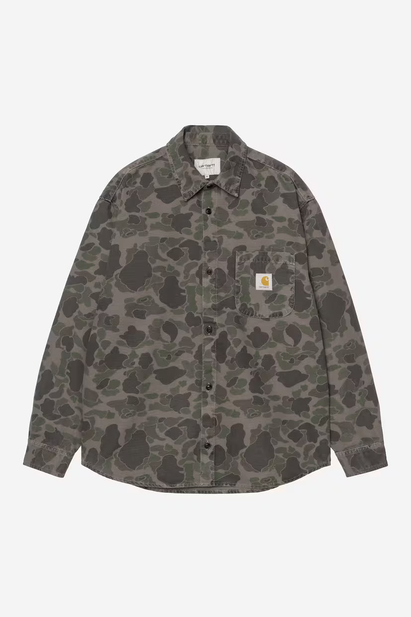 L/S Duck Shirt - Camo Duck, Garment Dyed