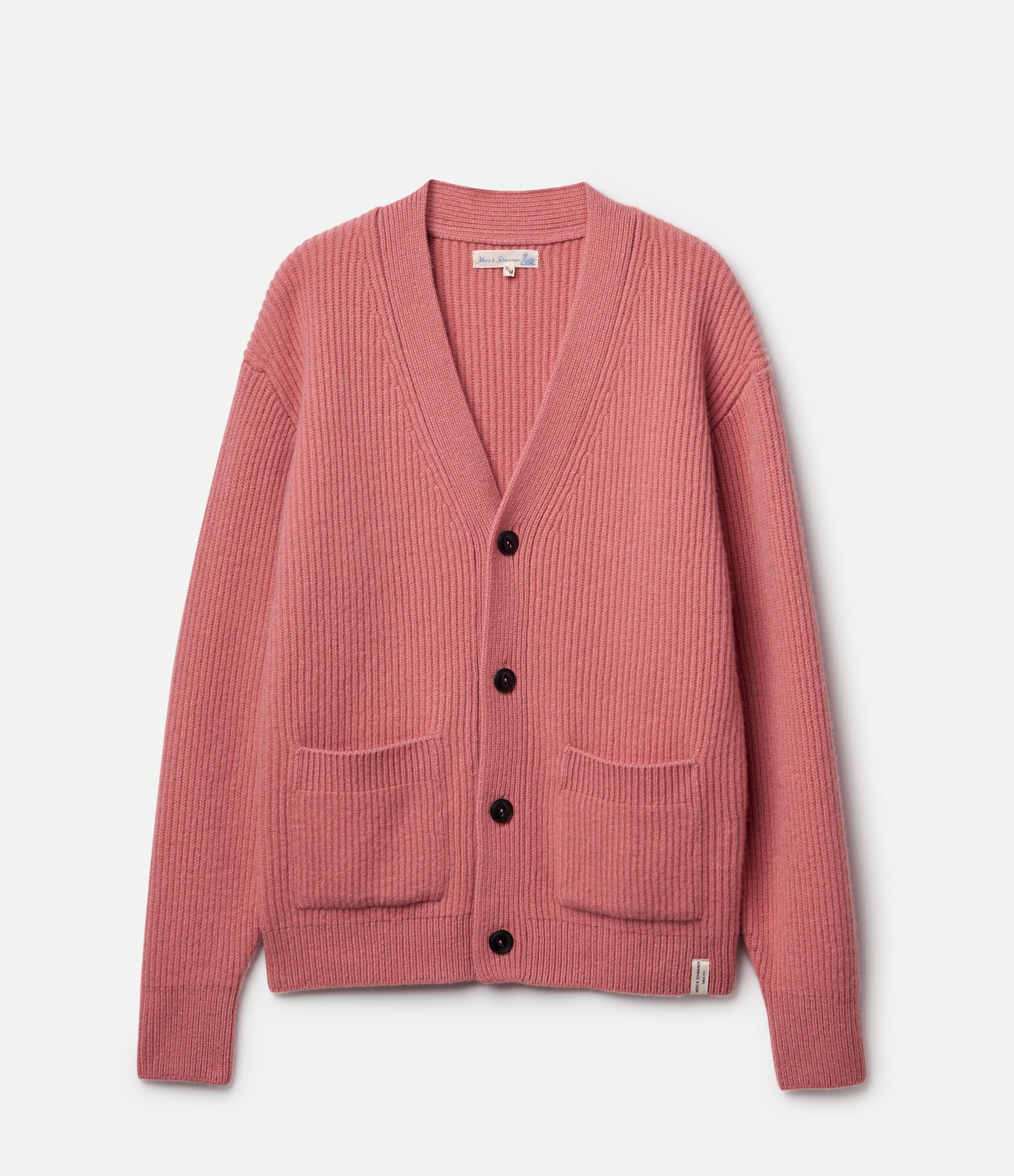 Merino/Cashmere Knitted Cardigan - Rosewood