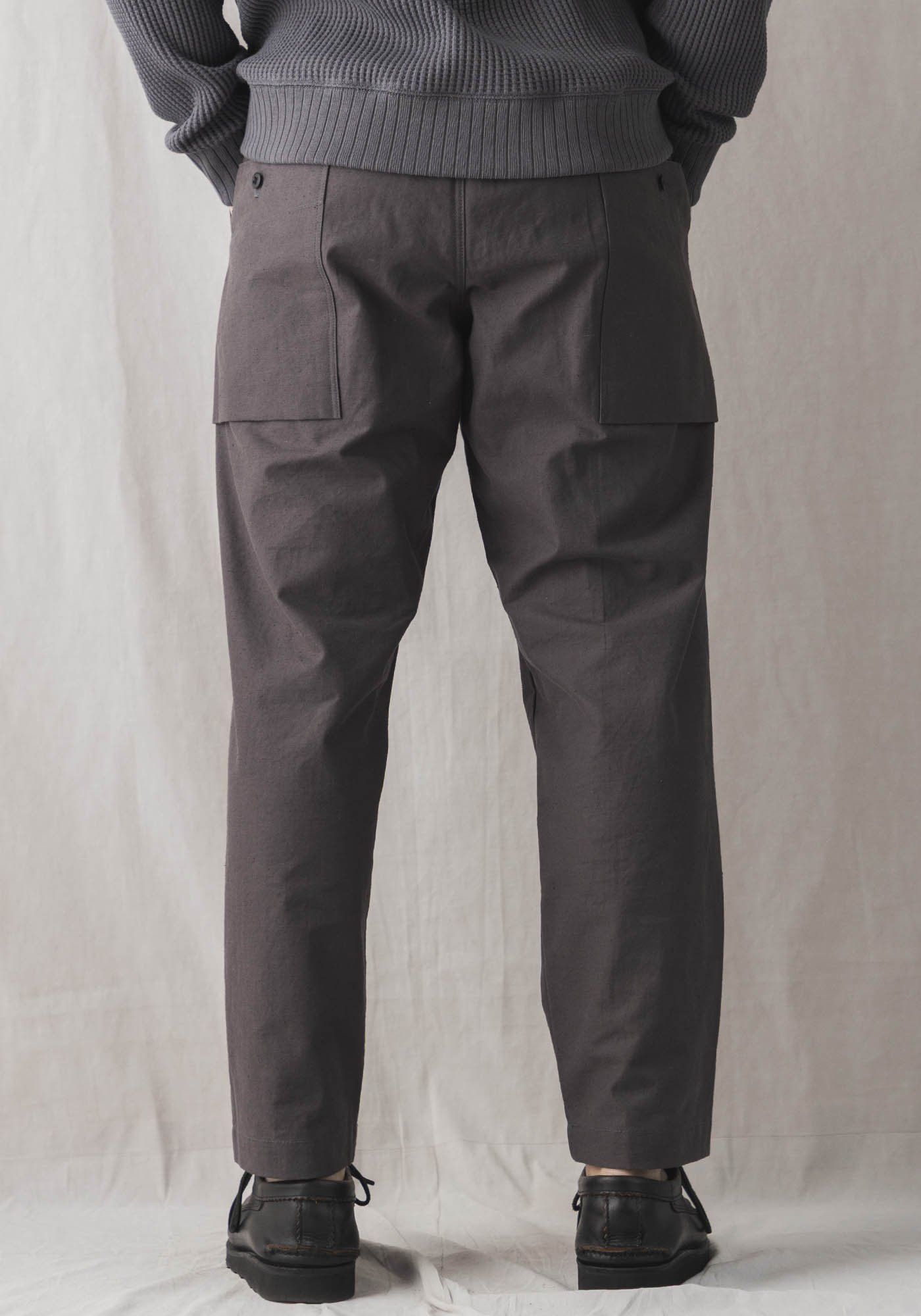 Back Nep Umps Pants - Dark Grey