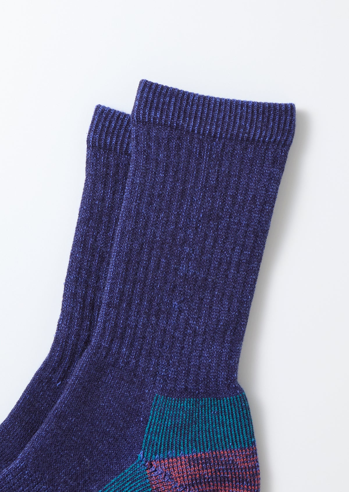 Double Face Merino Pile Socks - Blue/Brown