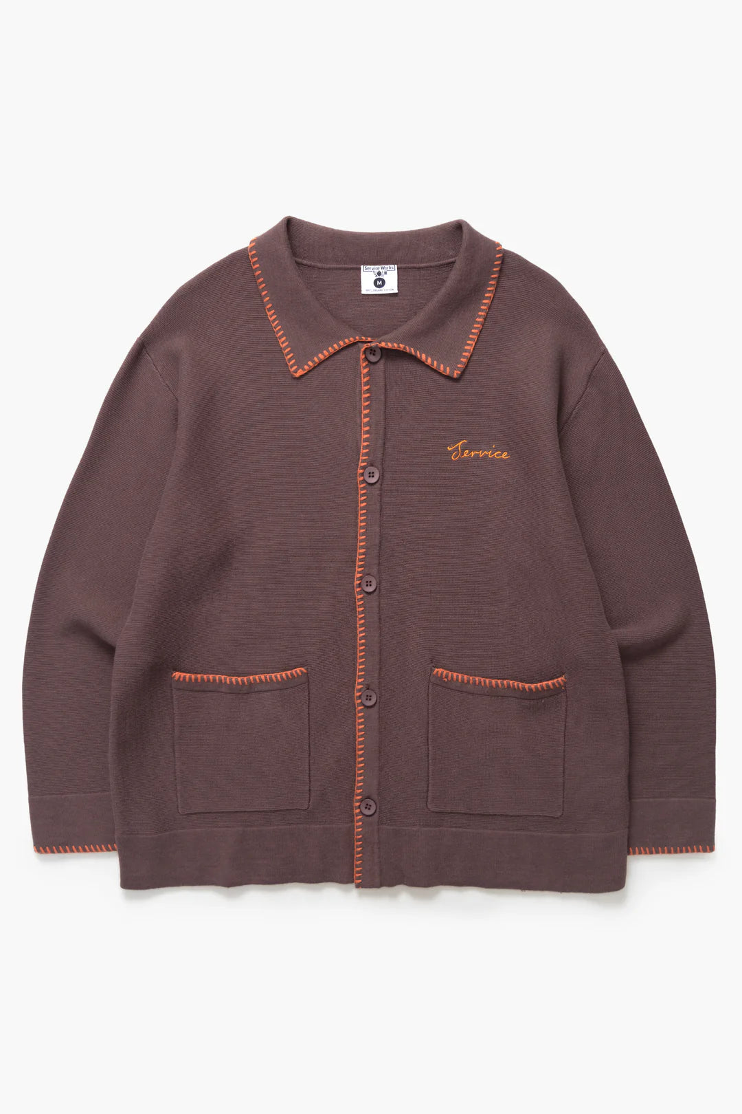 Blanket Stitch Cardigan - Brown