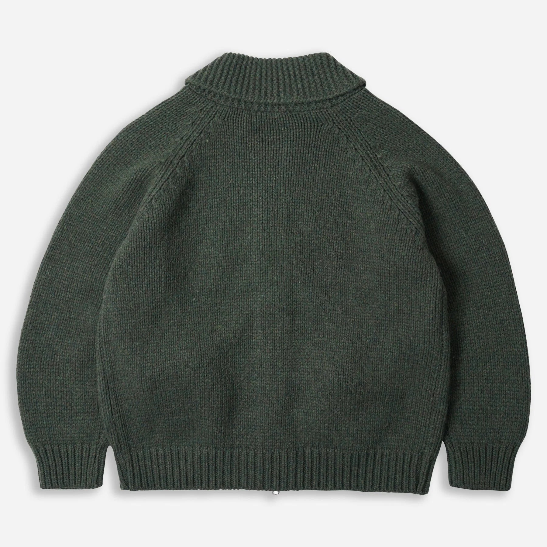 Heavy Cowichan Zip Up Cardigan - Forest Green