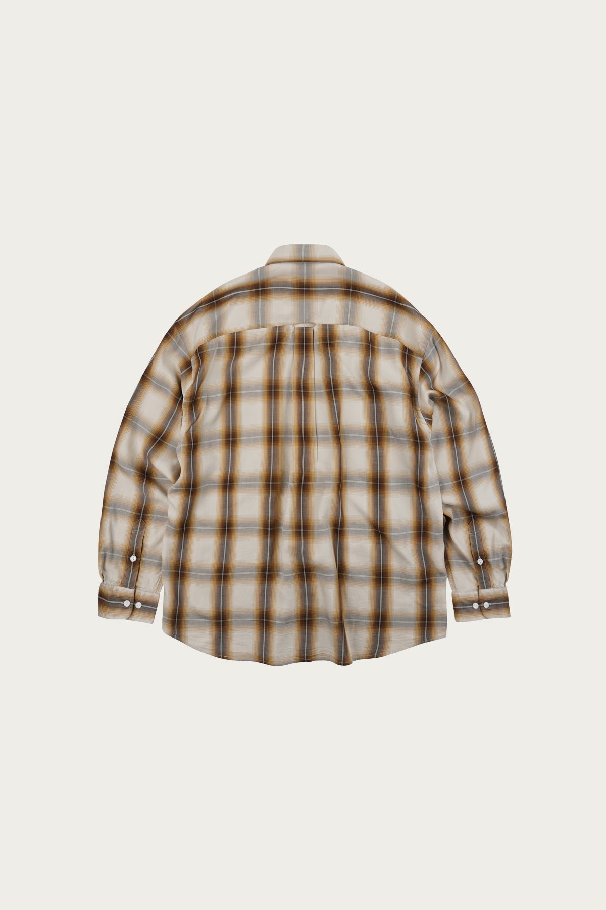 Lyocell Check Relaxed Shirt - Beige