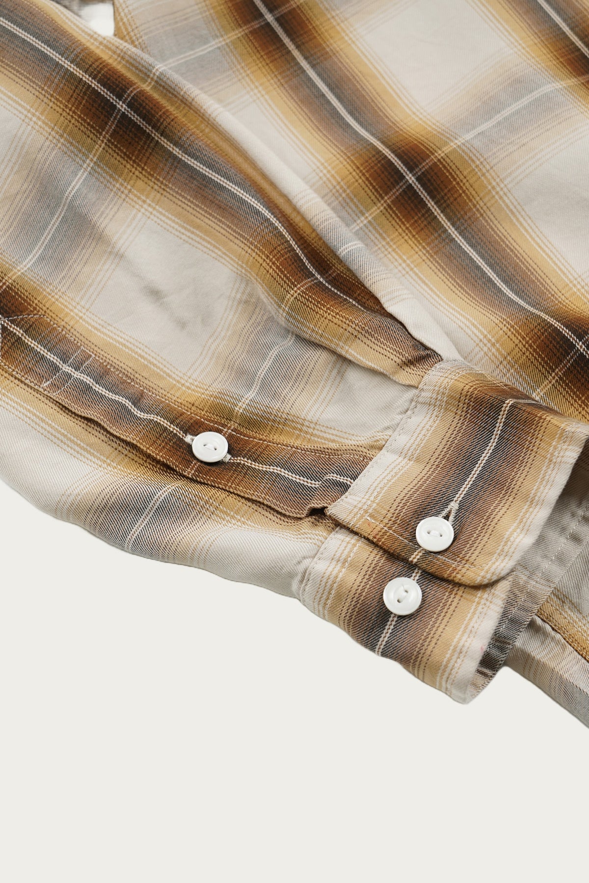 Lyocell Check Relaxed Shirt - Beige