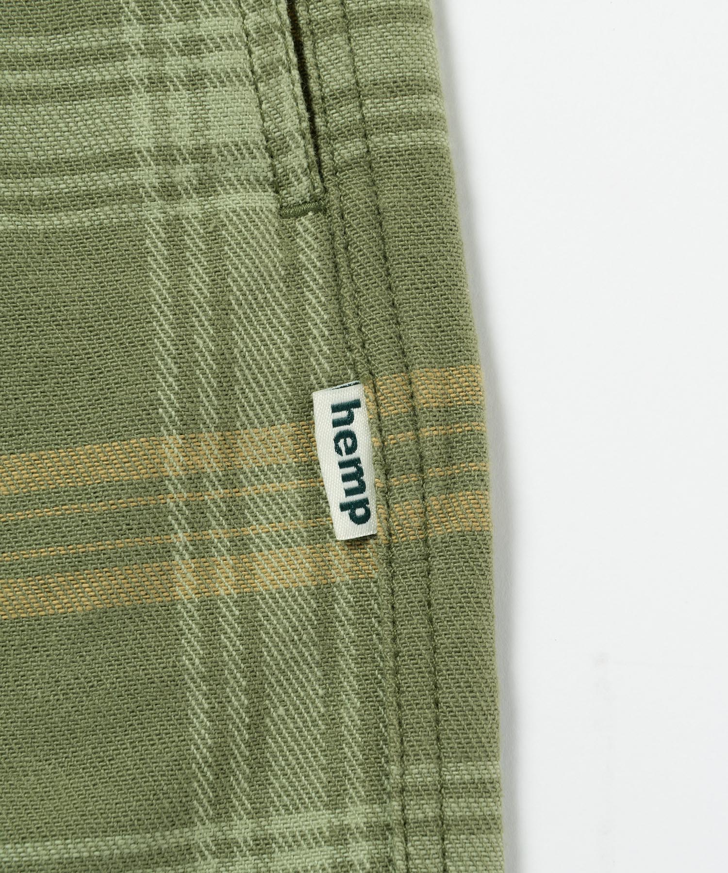 Hemp G-Short - Plaid, Green