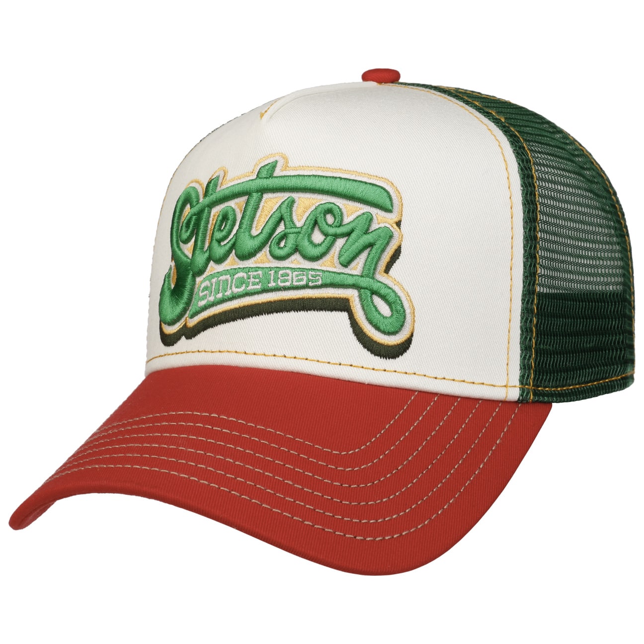 Lettering Trucker Cap - Green/Red