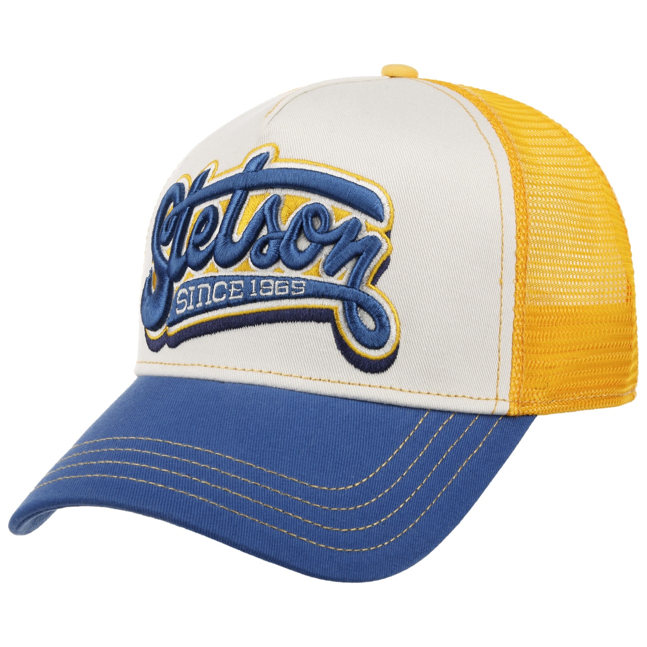 Lettering Trucker Cap - Blue/Yellow