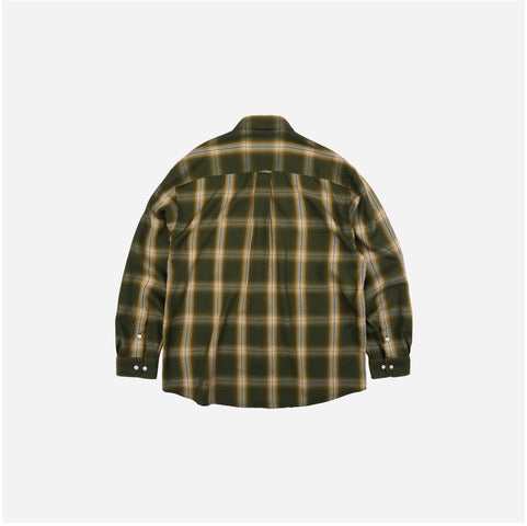 Lyocell Check Relaxed Shirt - Green
