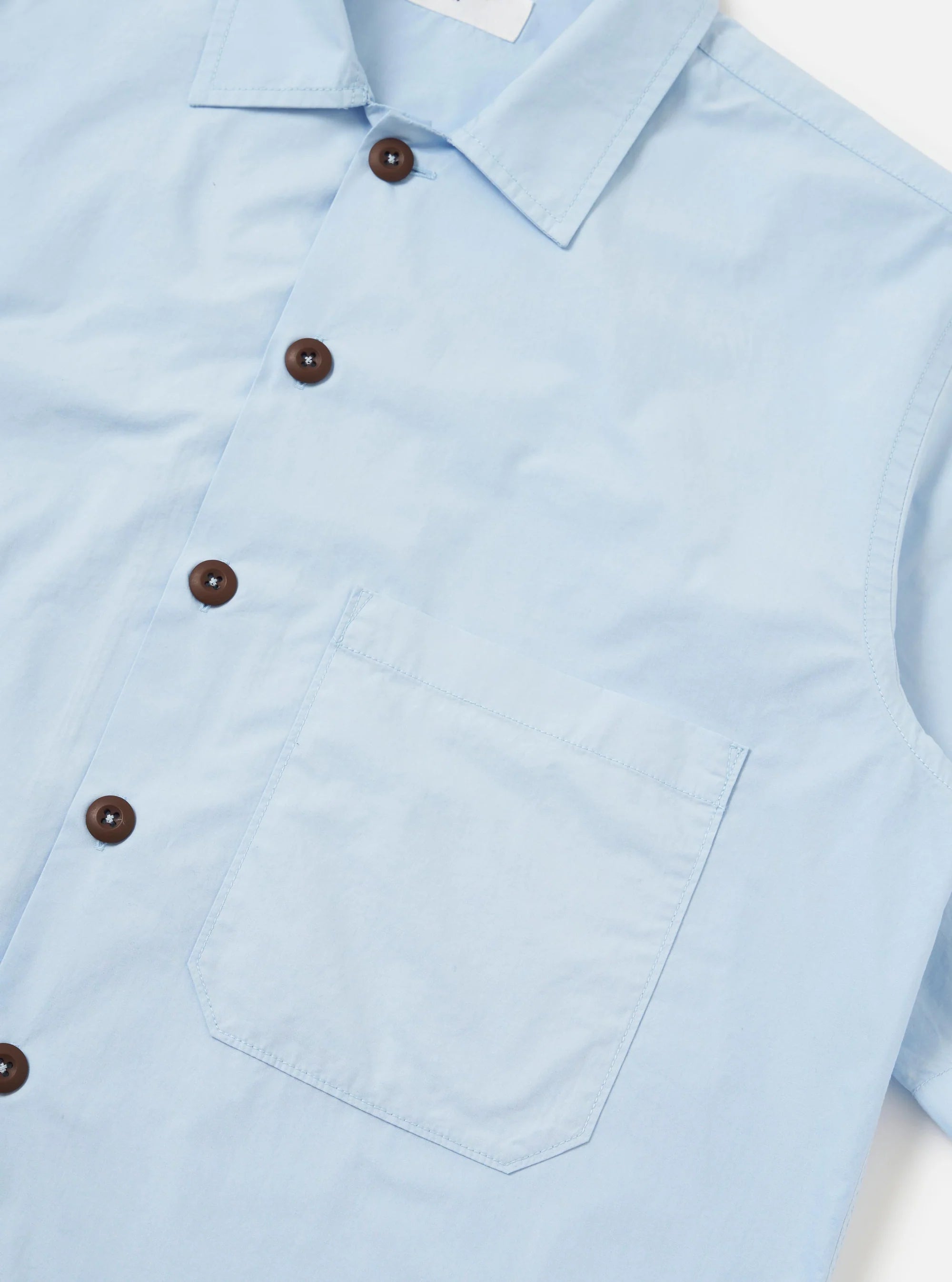 Paper Touch Cotton S/S Fatigue Shirt - Sky Blue