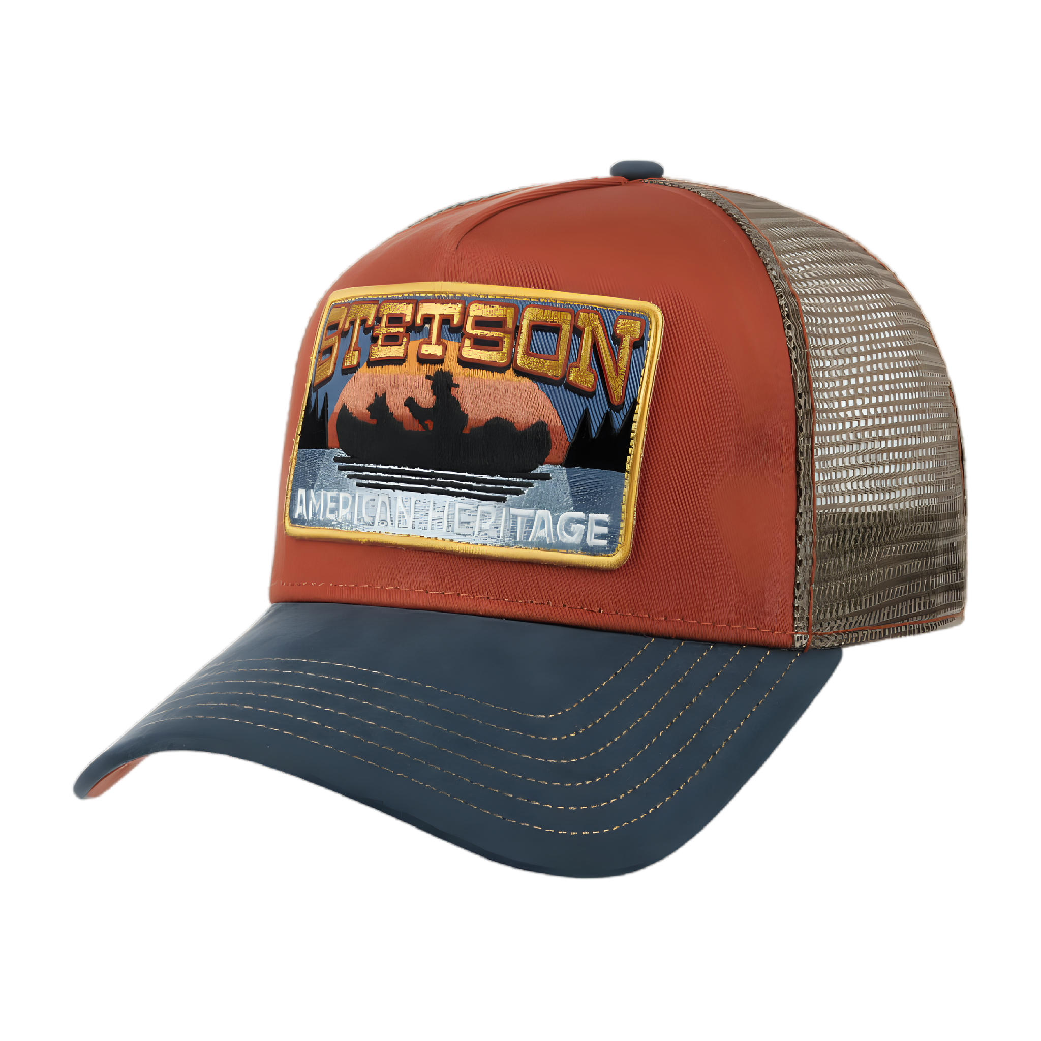 Canoe Trucker Cap - Blue/Red