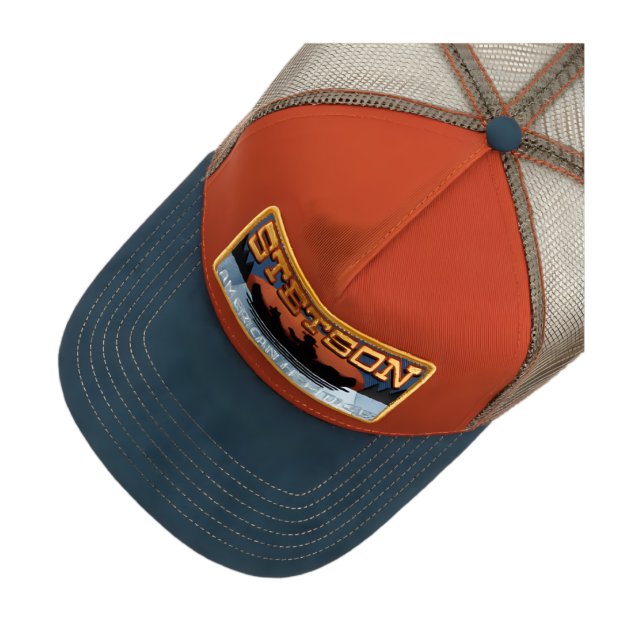 Canoe Trucker Cap - Blue/Red