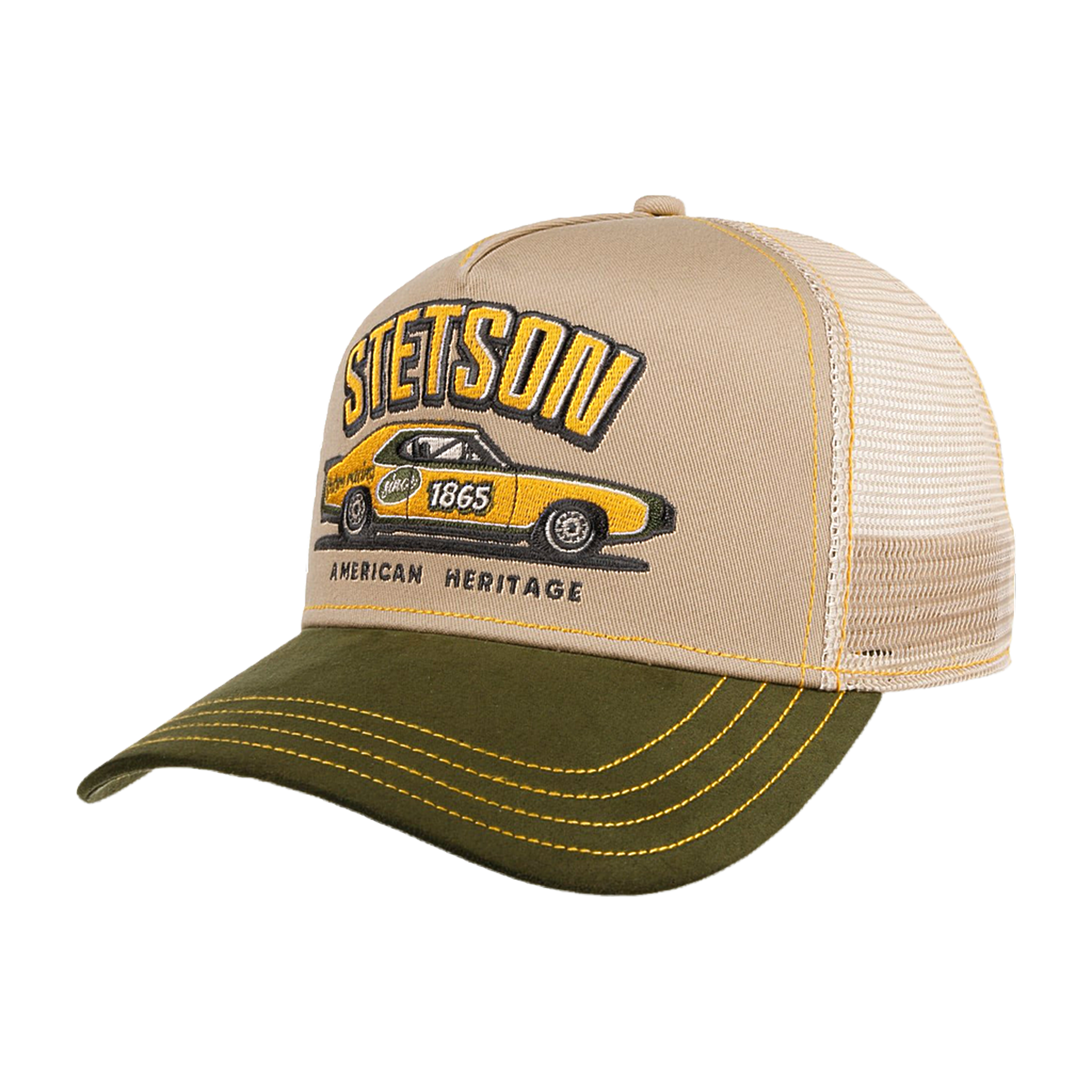 Stetson Racing Trucker Cap - Green/Beige