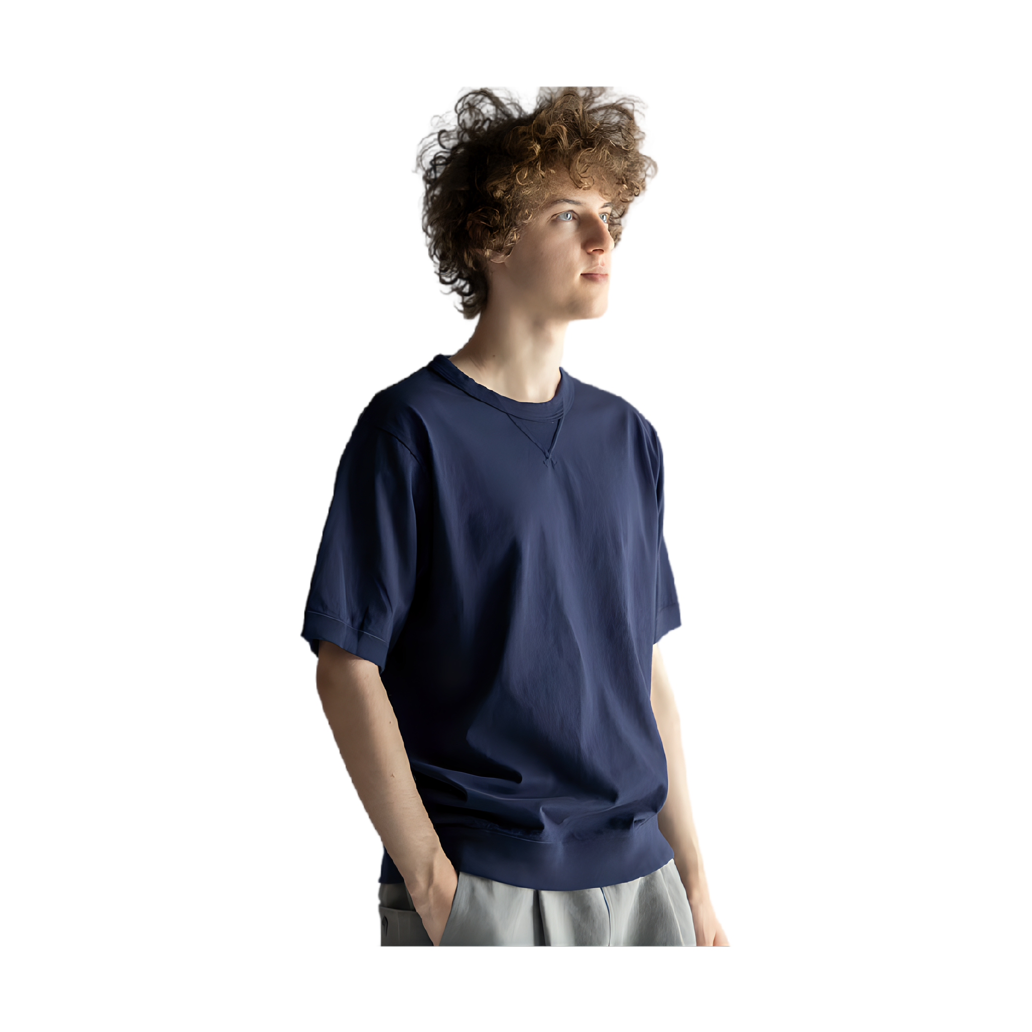 Rib T-Shirt - Navy