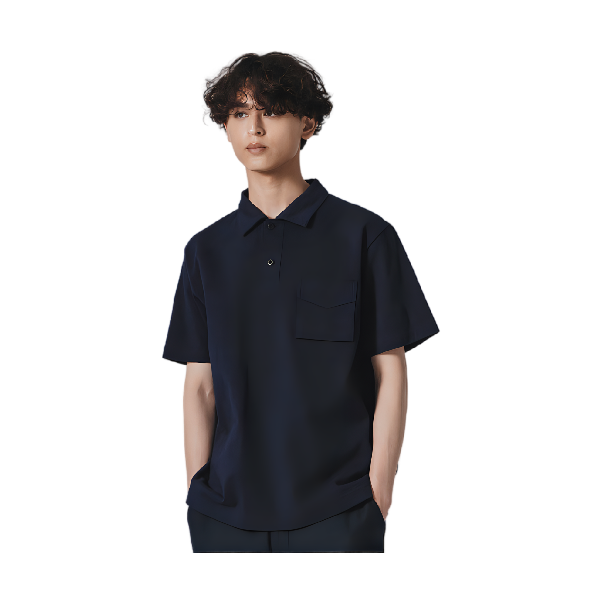 Dotsume Pocket Polo - Navy