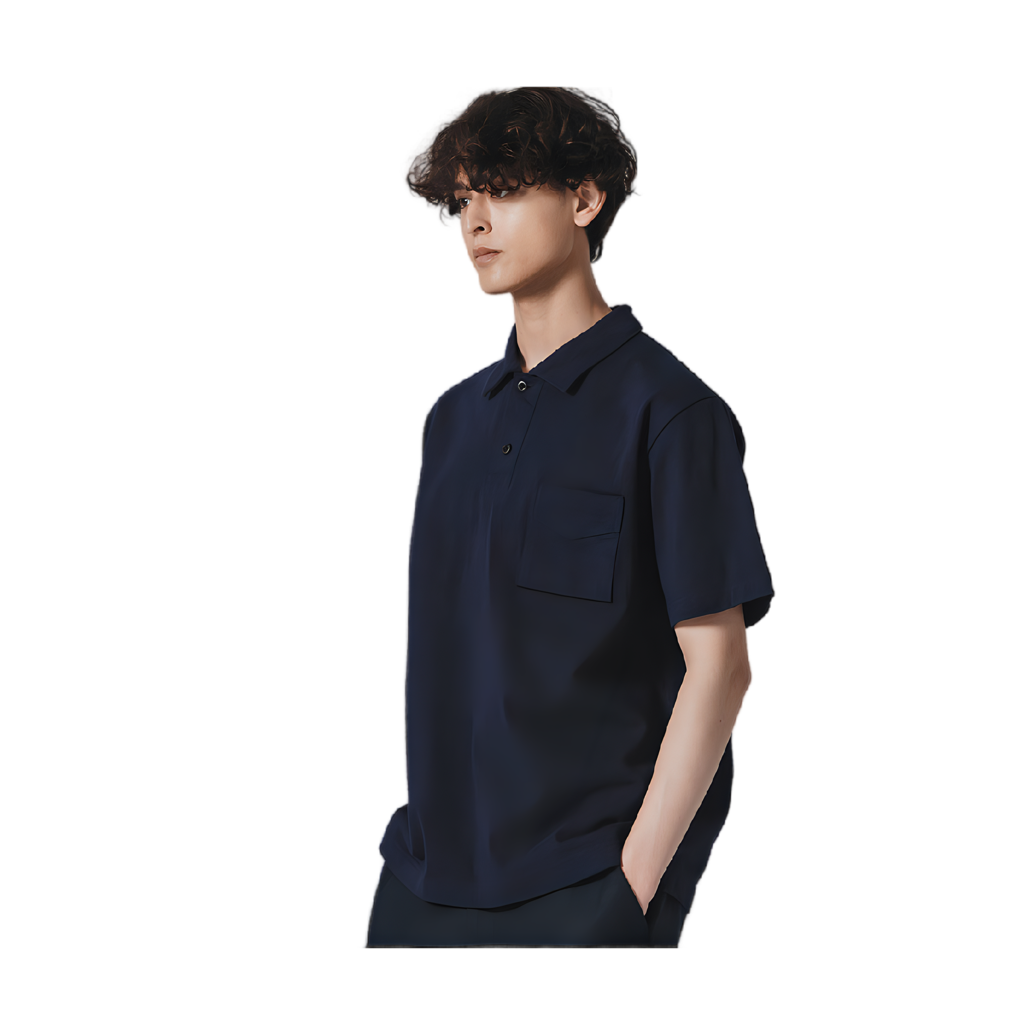 Dotsume Pocket Polo - Navy