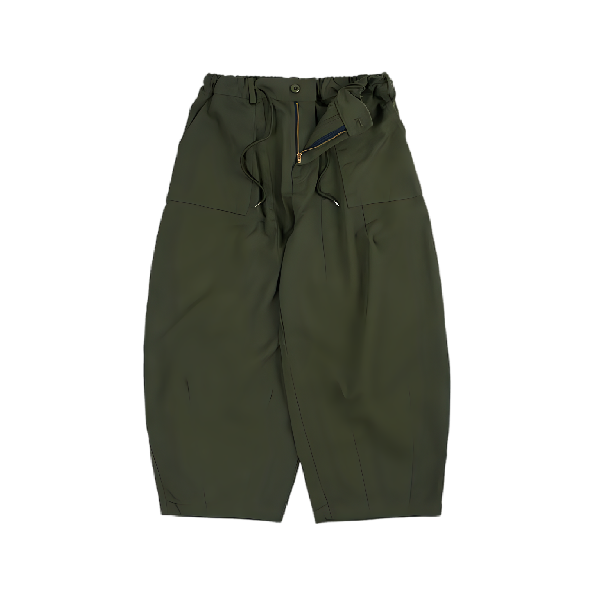 Twill Balloon Pants - Olive