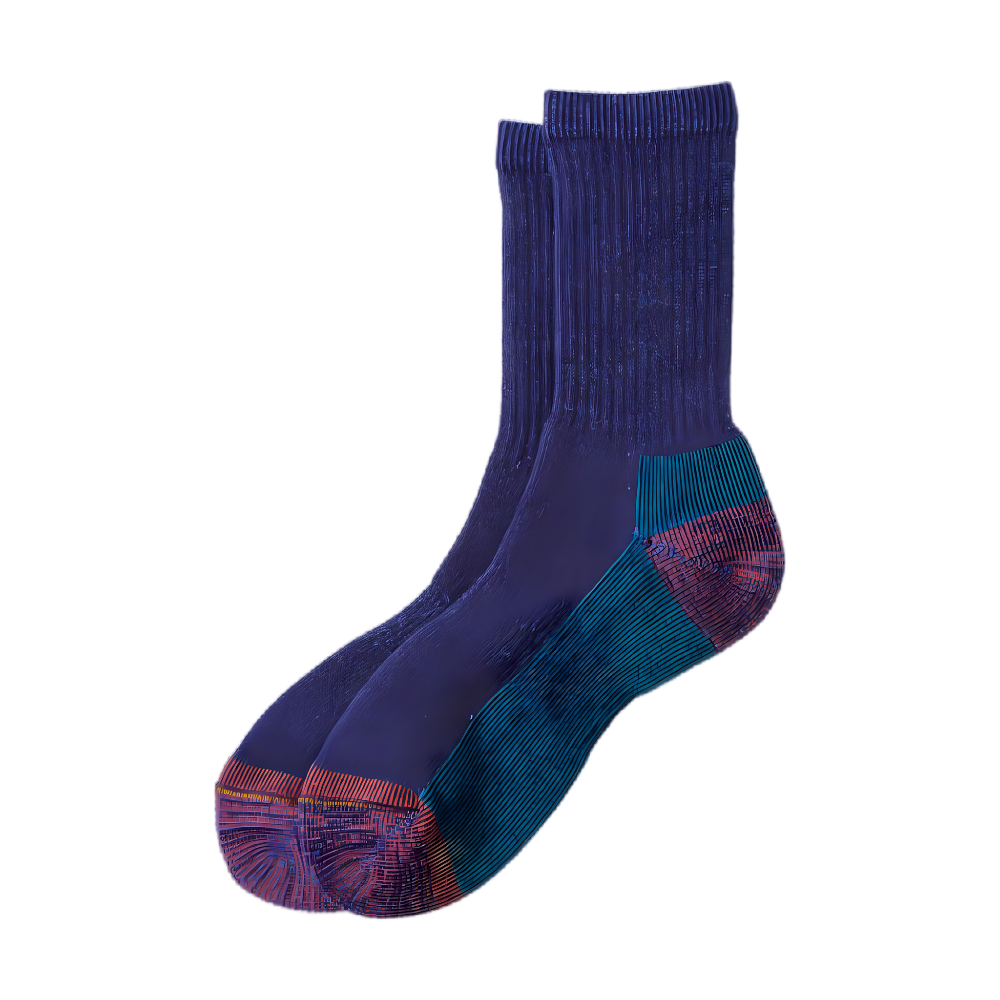 Double Face Merino Pile Socks - Blue/Brown