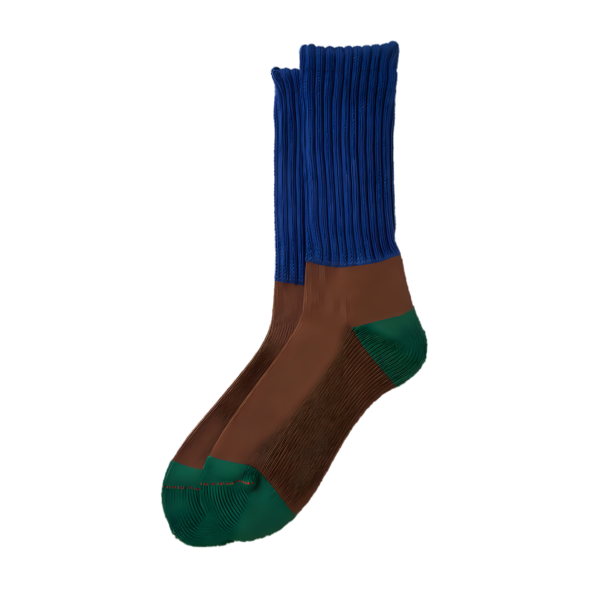 Multi Loose Pile Socks - Blue/Brown