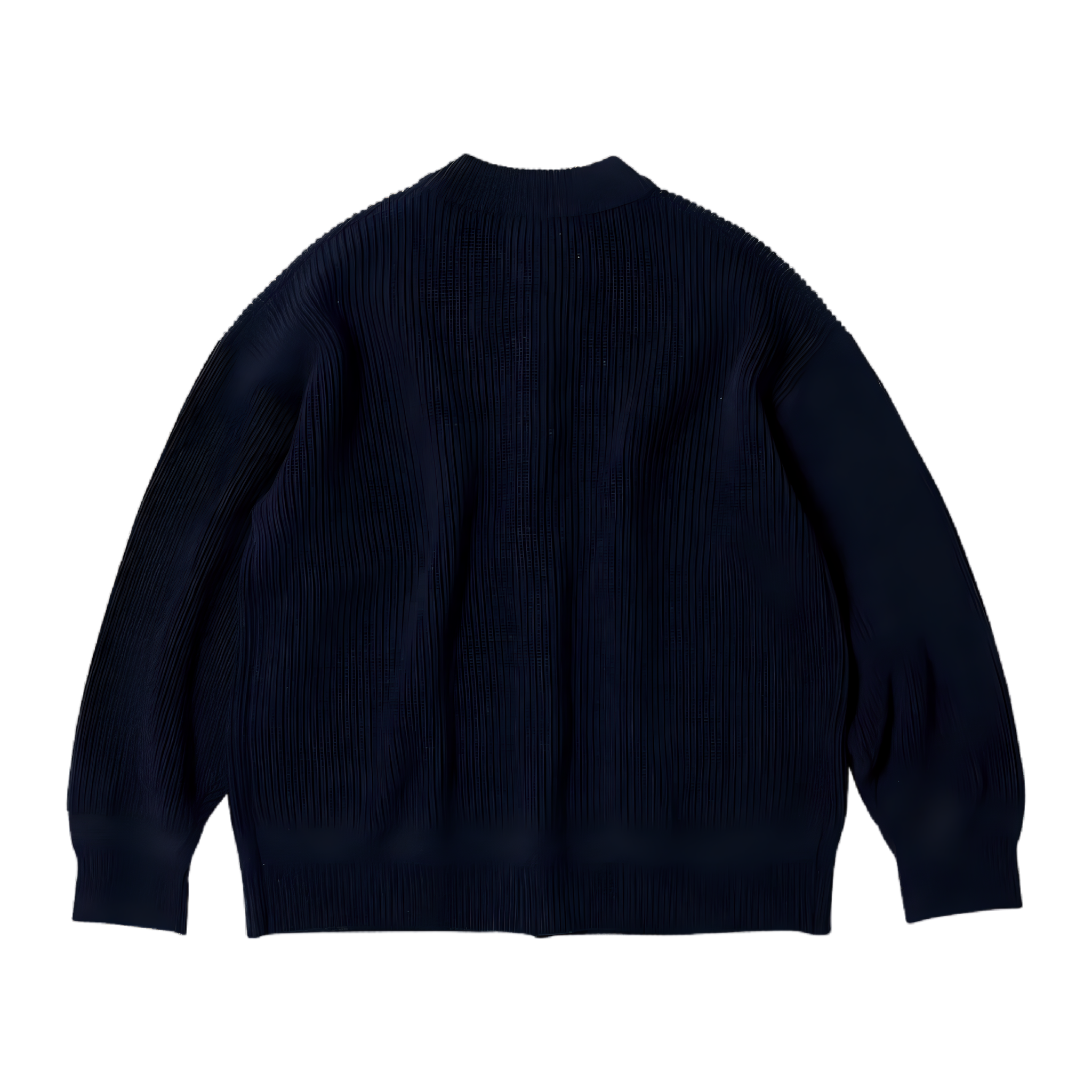 Heavy Wool Round Cardigan - Indigo