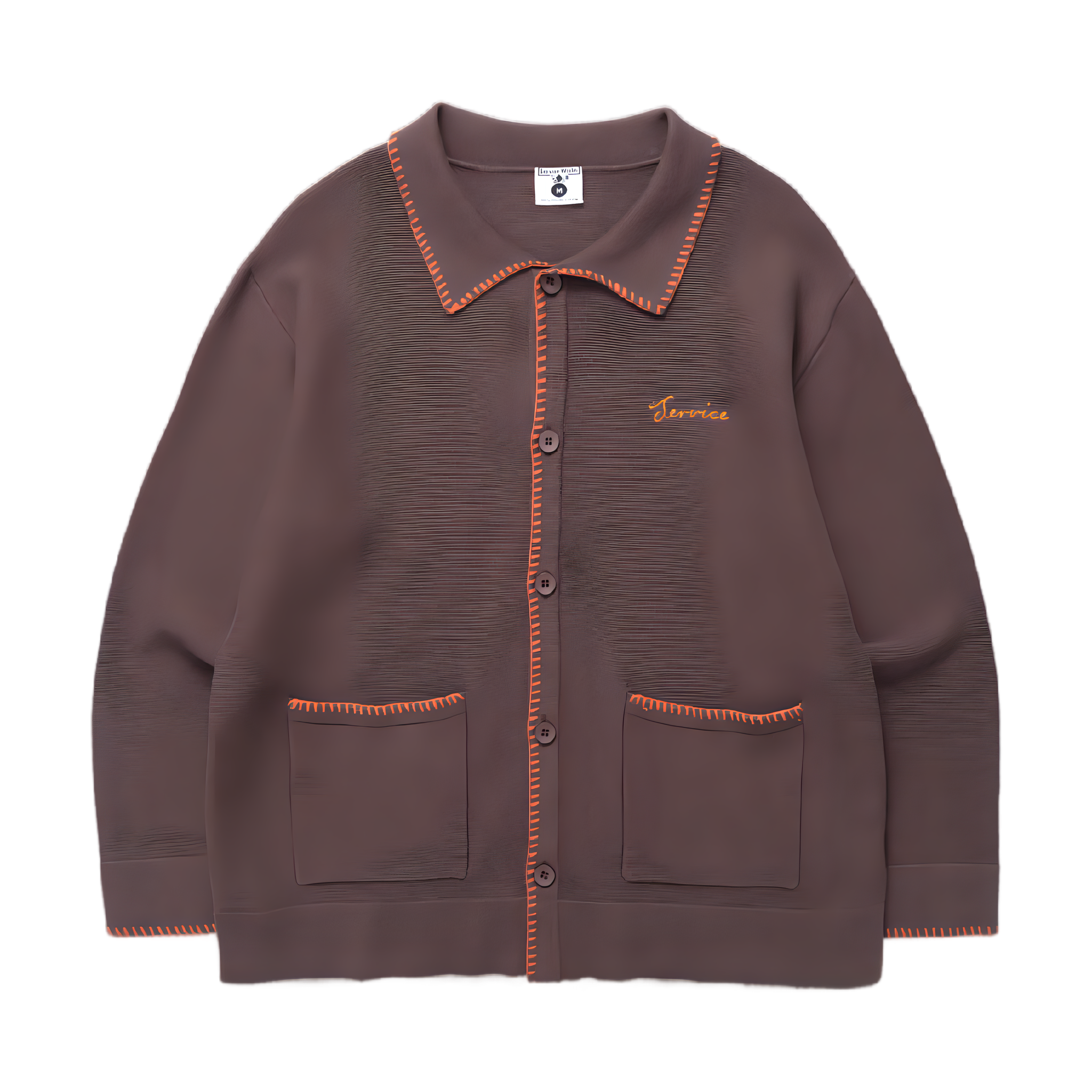 Blanket Stitch Cardigan - Brown