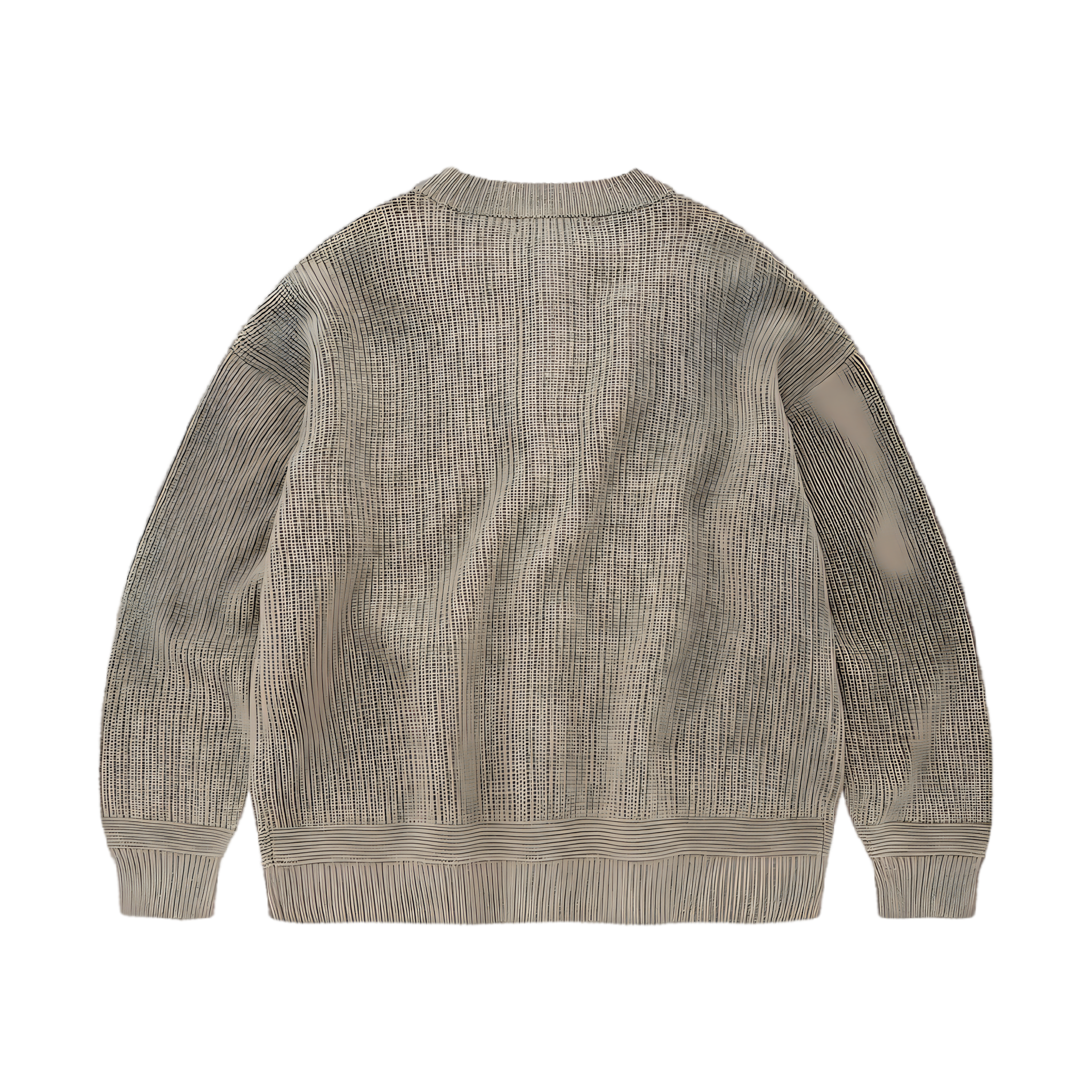 Heavy Wool Round Cardigan - Oatmeal