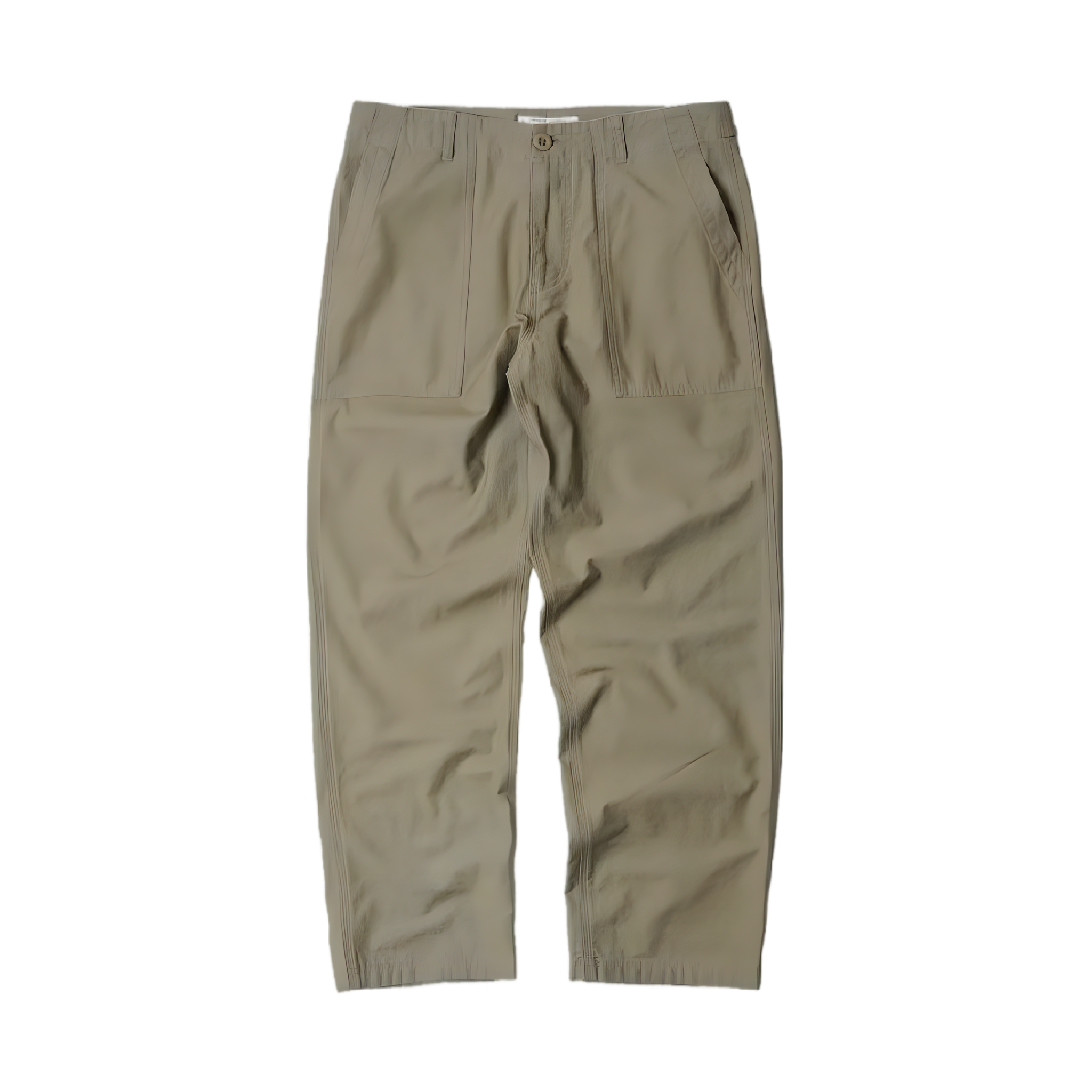 Back Satin Fatigue Pants - Khaki Beige