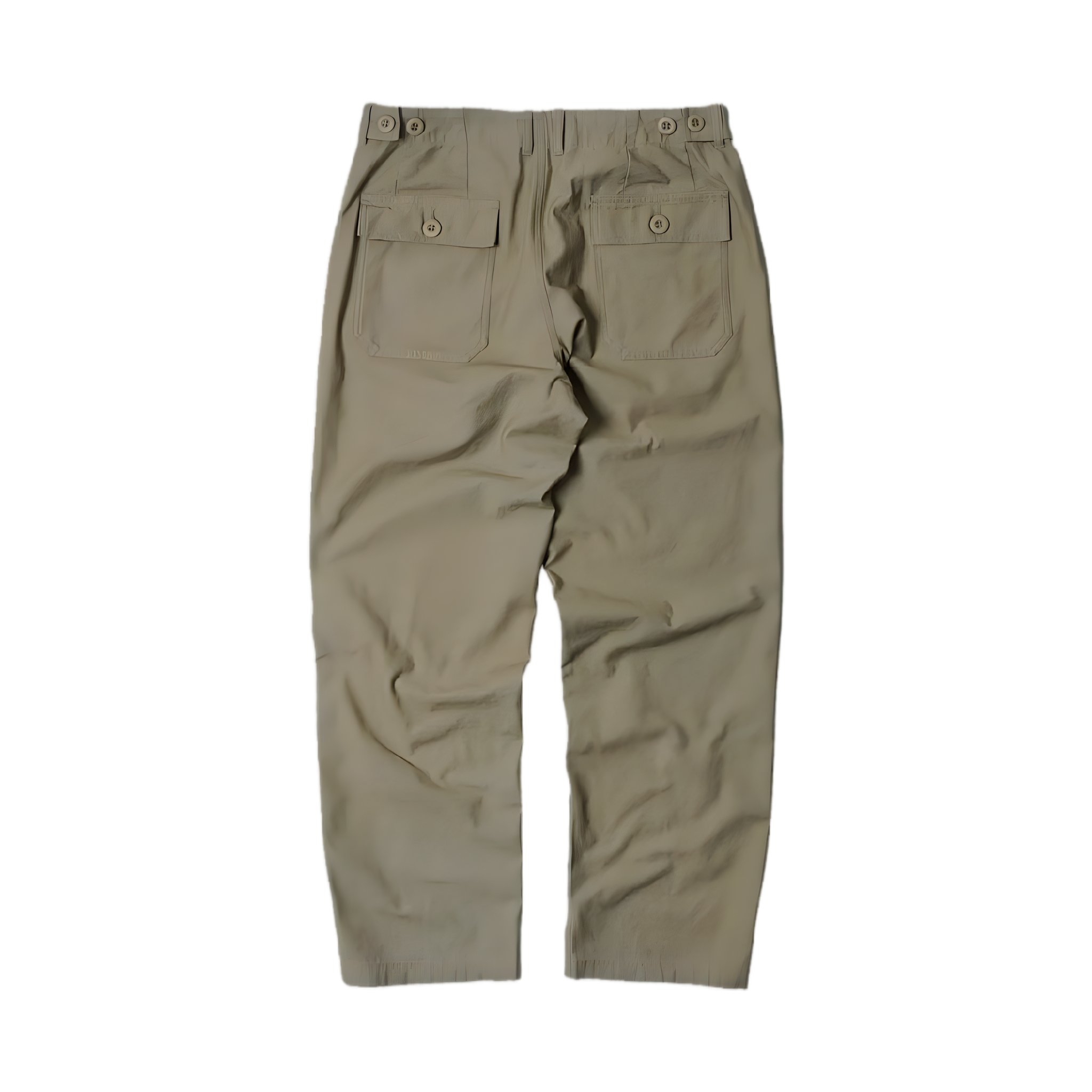 Back Satin Fatigue Pants - Khaki Beige