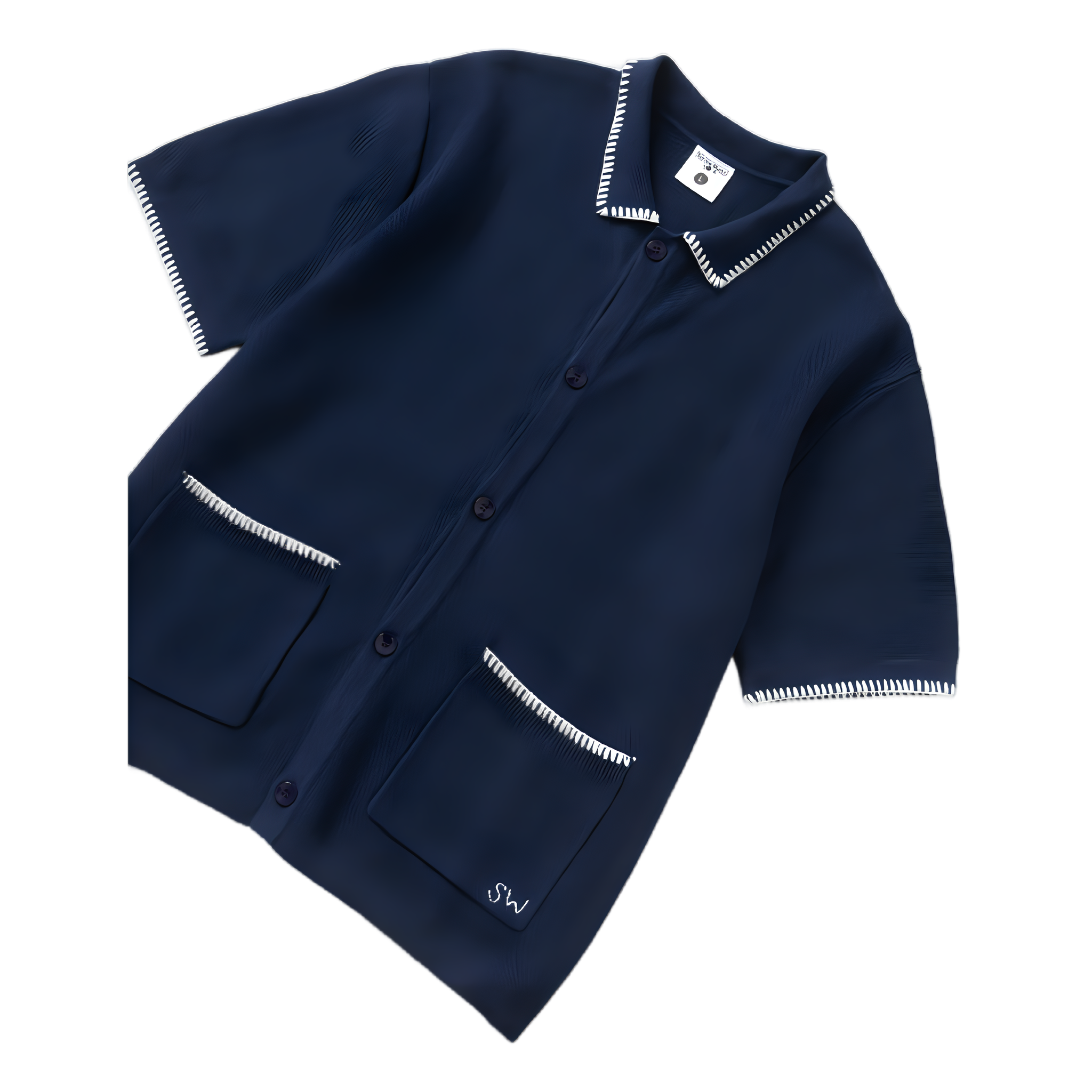 Blanket Stitch Knit - Navy