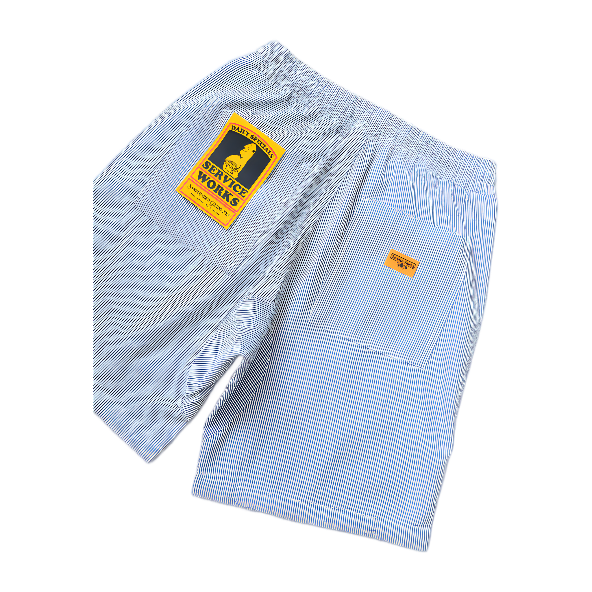 Seersucker Chef Shorts - Navy Stripe