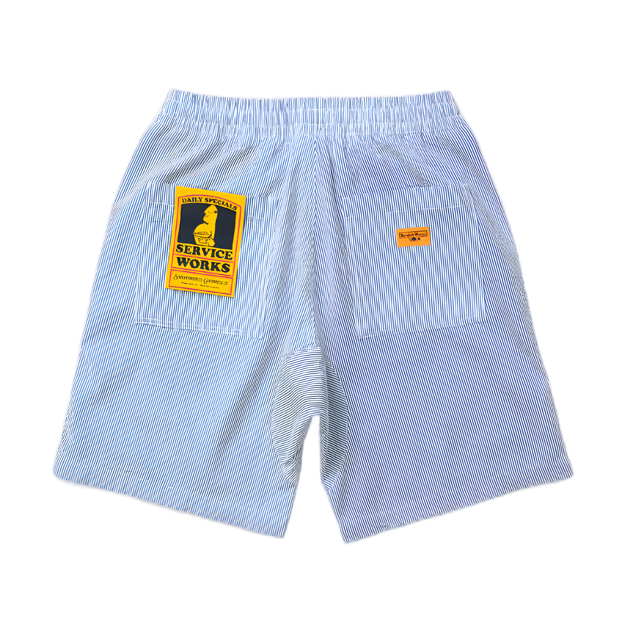 Seersucker Chef Shorts - Navy Stripe