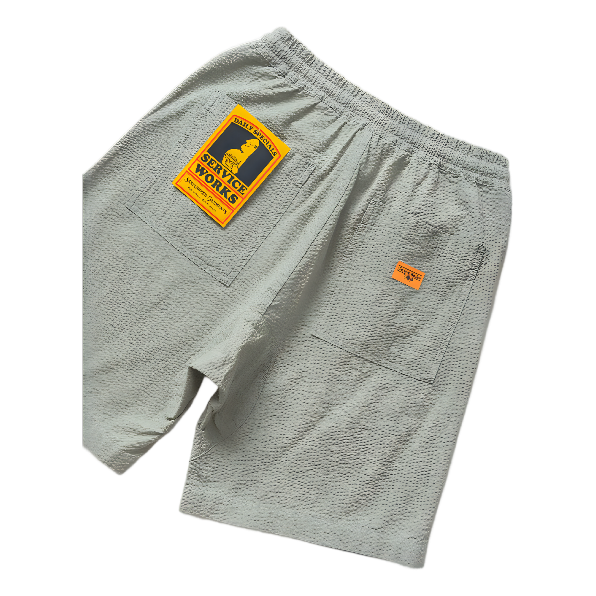 Seersucker Chef Shorts - Sage