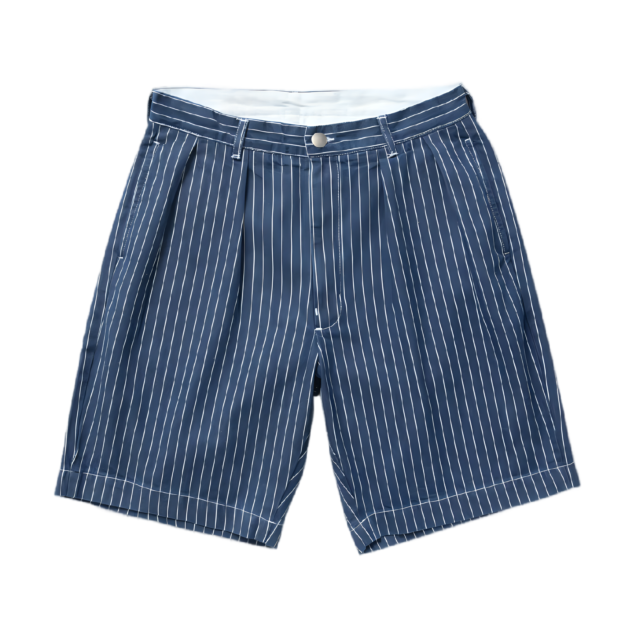 Pinstripe Denim Part Timer Shorts - Indigo