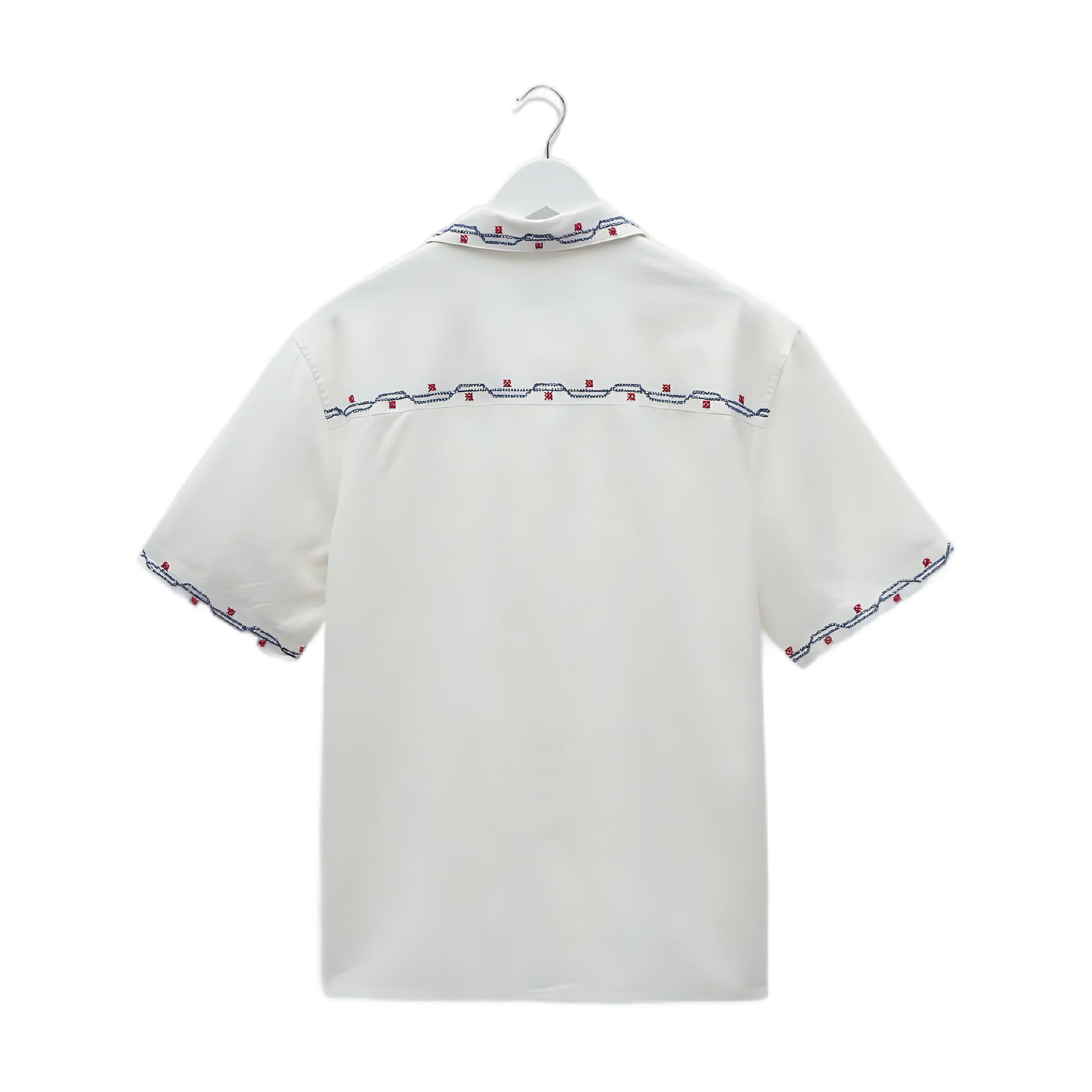 Didcot Cross-Stitch Border SS Shirt - Ecru