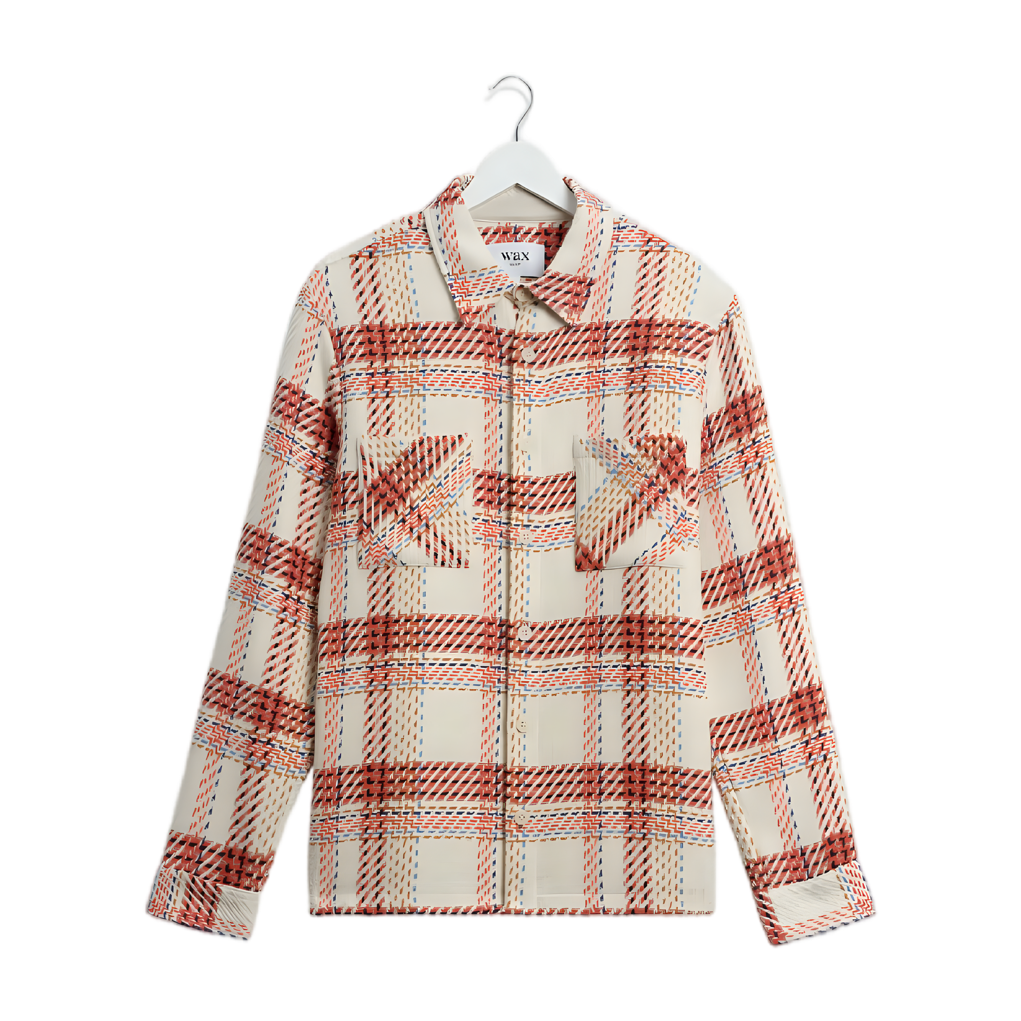 Whiting Overshirt - Plaid Weave Ecru/Red